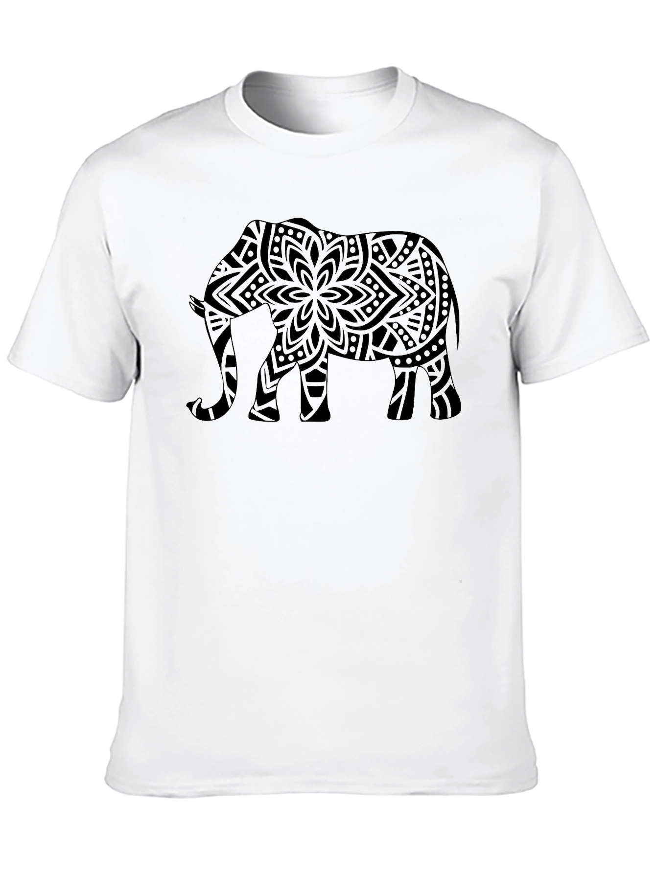 Elephant Mandala Graphic Black T-Shirt
