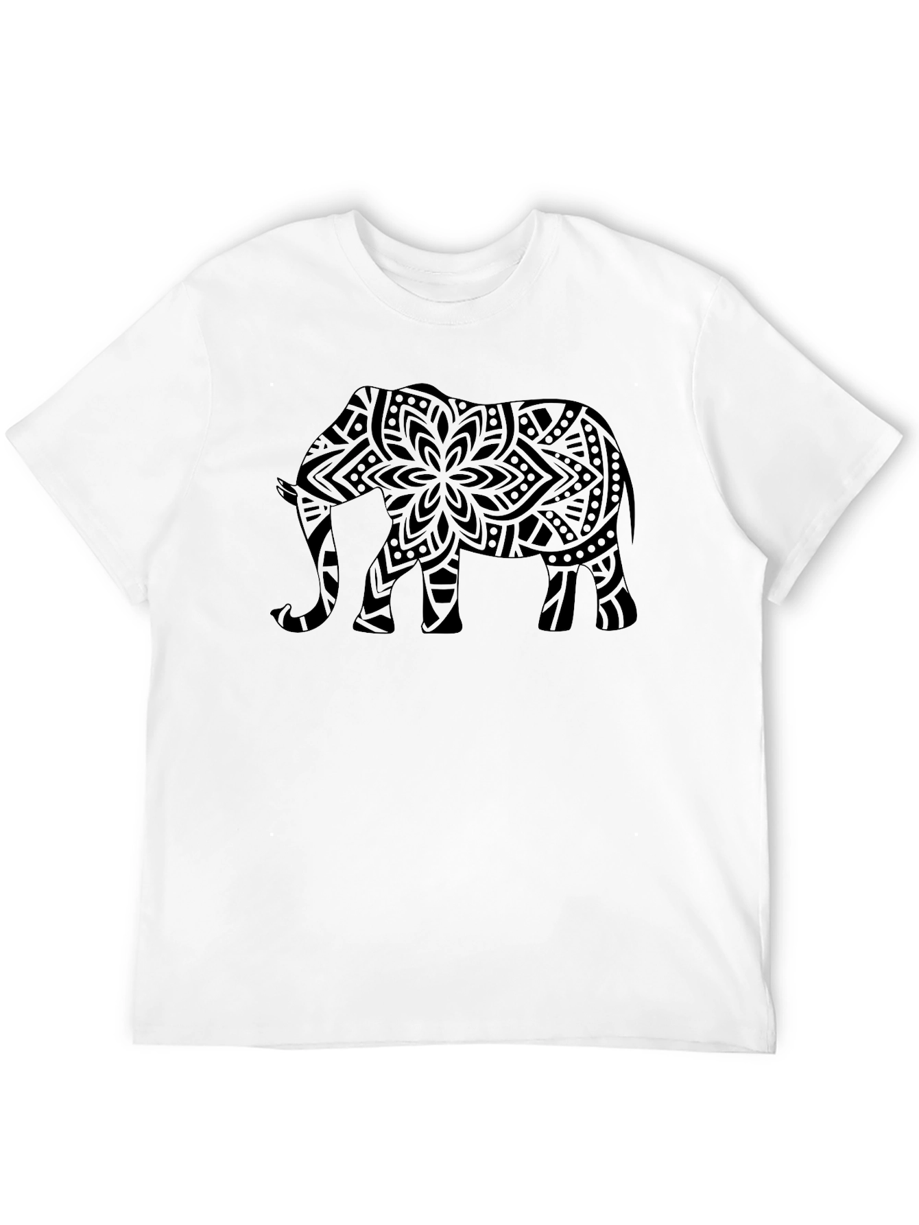 Elephant Mandala Graphic Black T-Shirt