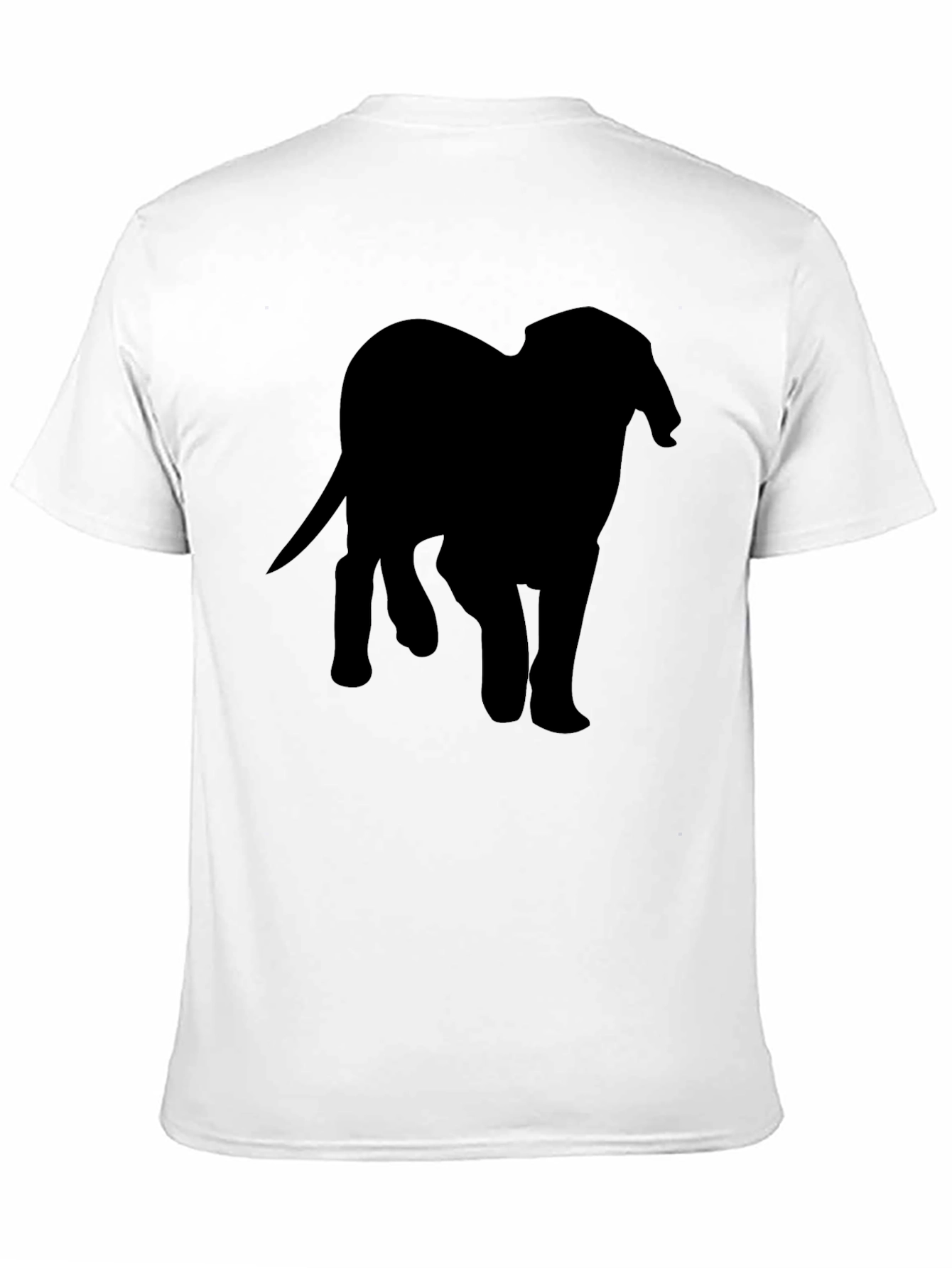 Black Elephant Silhouette Graphic Tee - Casual Style