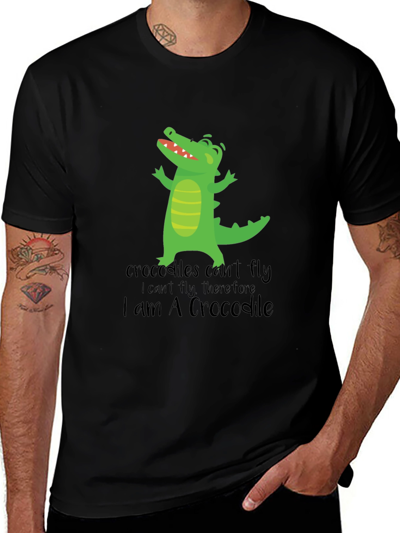 Funny Crocodile Graphic T-Shirt - I am A Crocodile