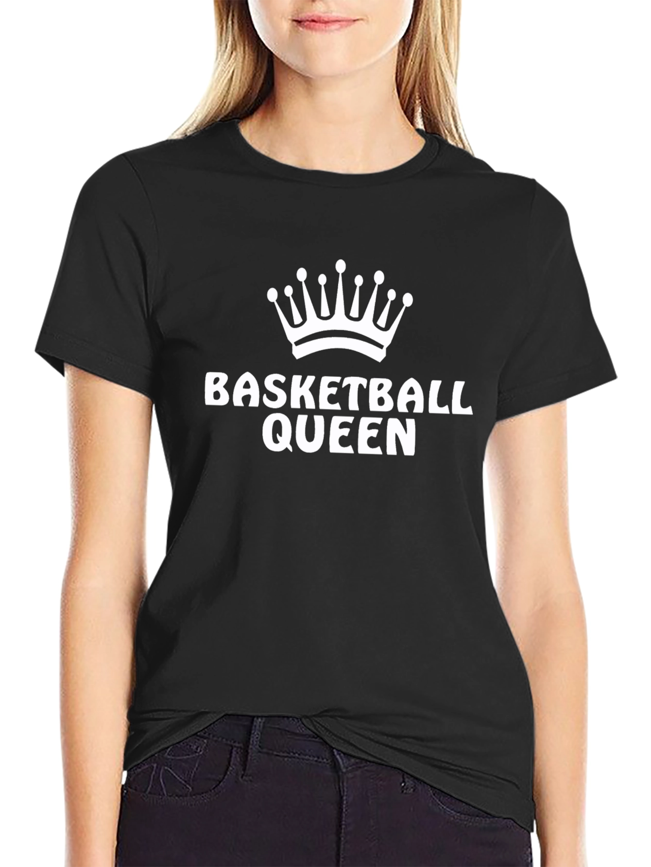 Basketball Queen Graphic Tee - Black