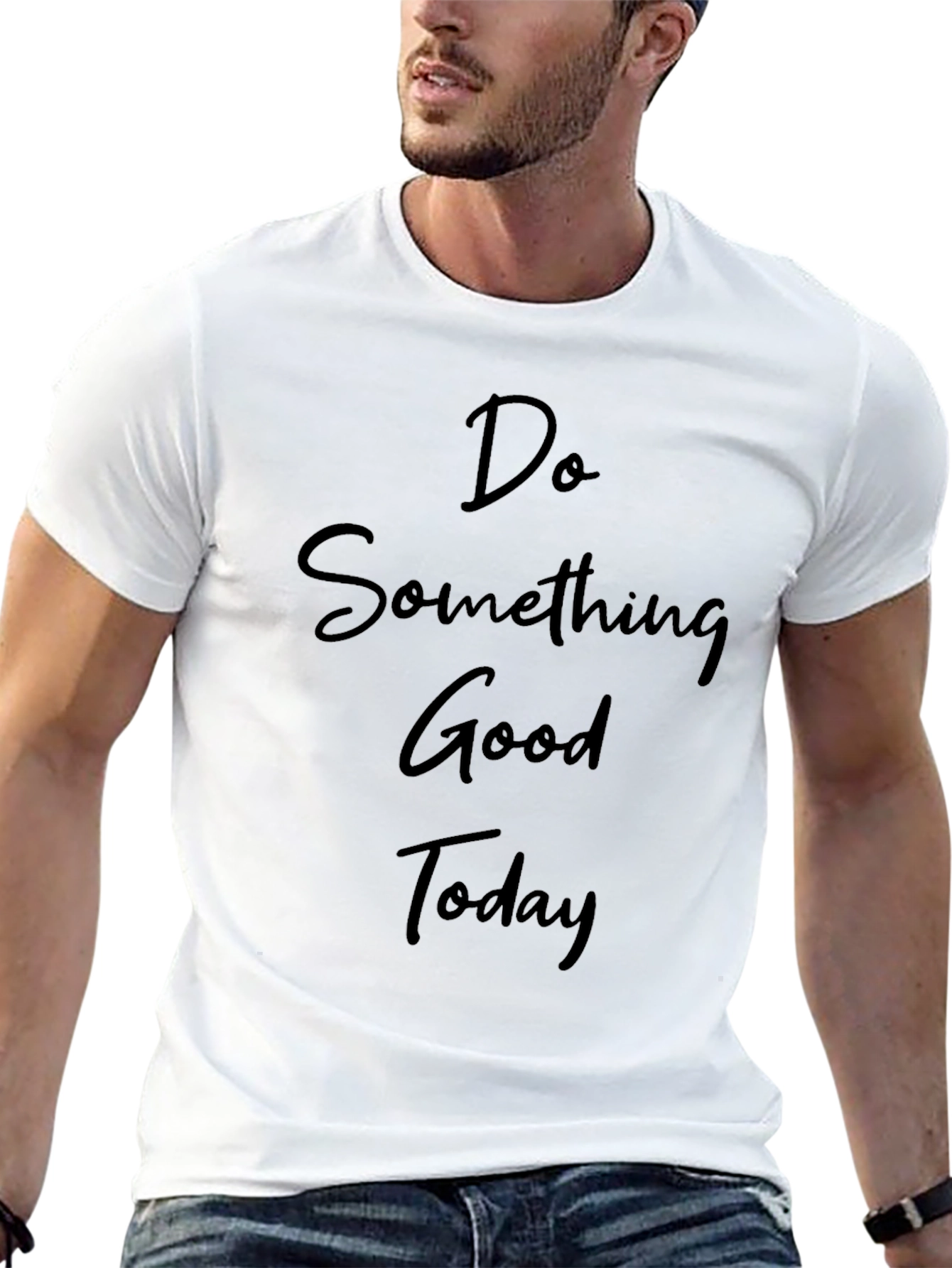 Do Something Good Today Black Graphic T-Shirt
