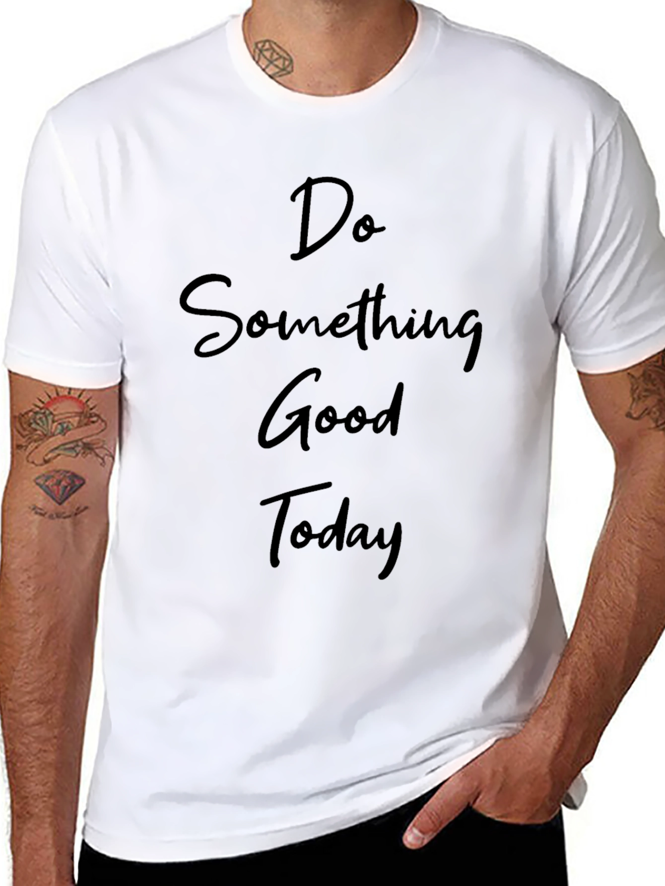 Do Something Good Today Black Graphic T-Shirt