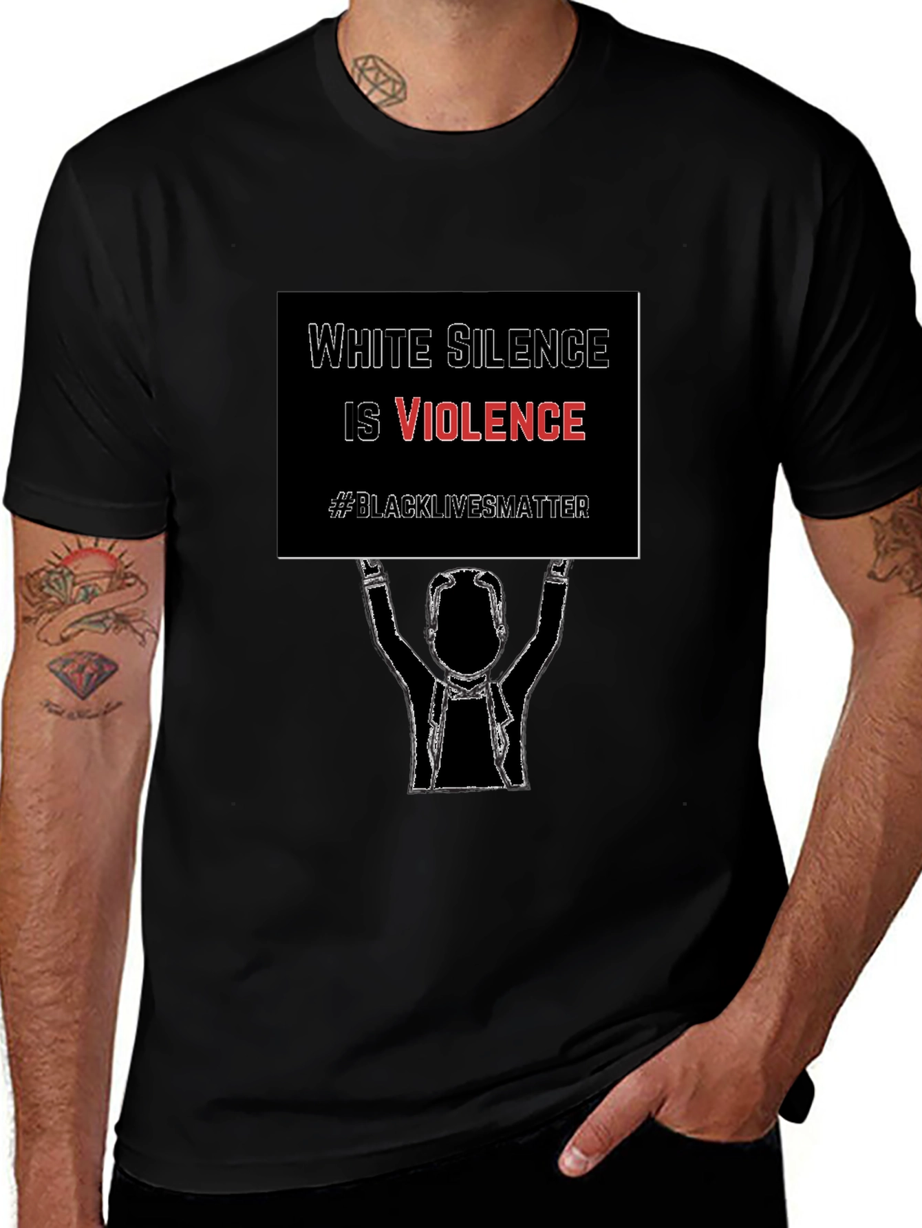 White Silence Is Violence Black T-Shirt