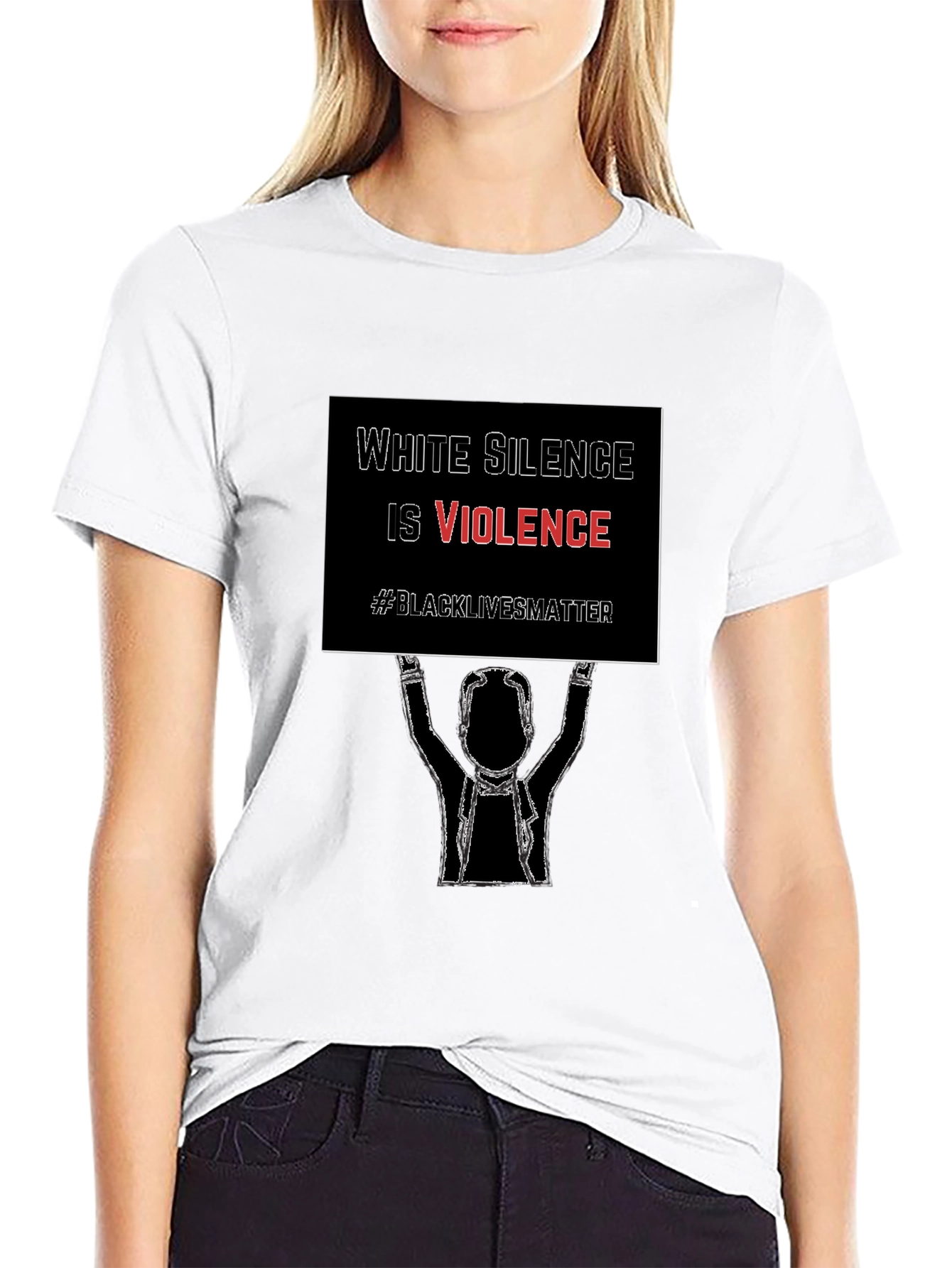 White Silence Is Violence Black T-Shirt
