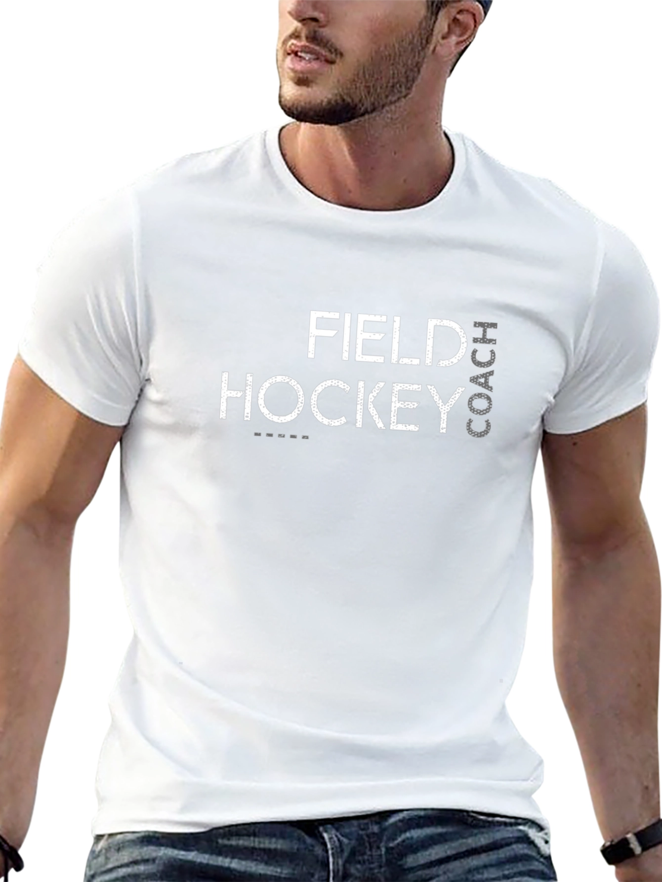 Field Hockey Coach Black Graphic T-Shirt