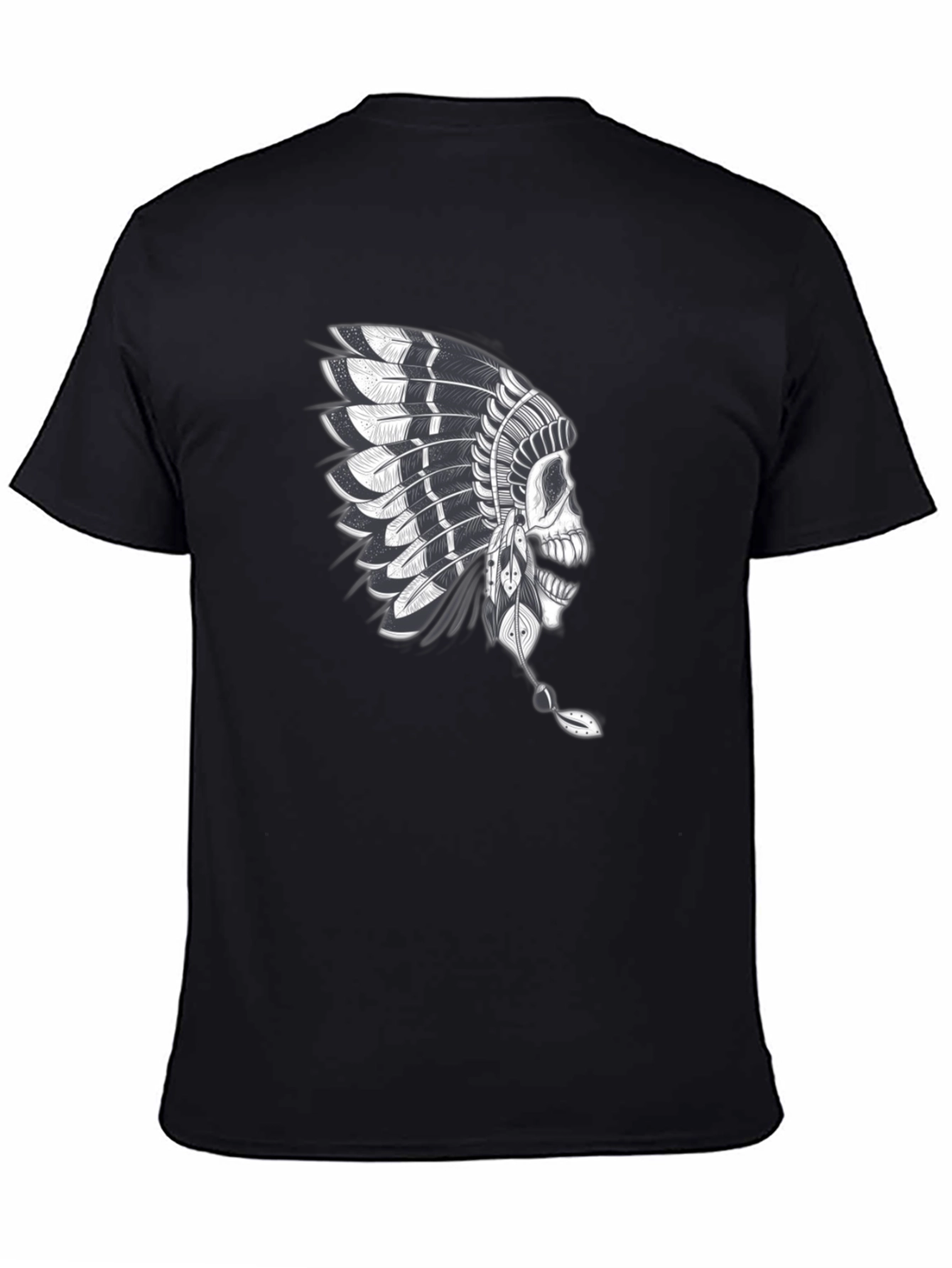 Skull Chief T-Shirt - Native American Headdress Graphic Tee