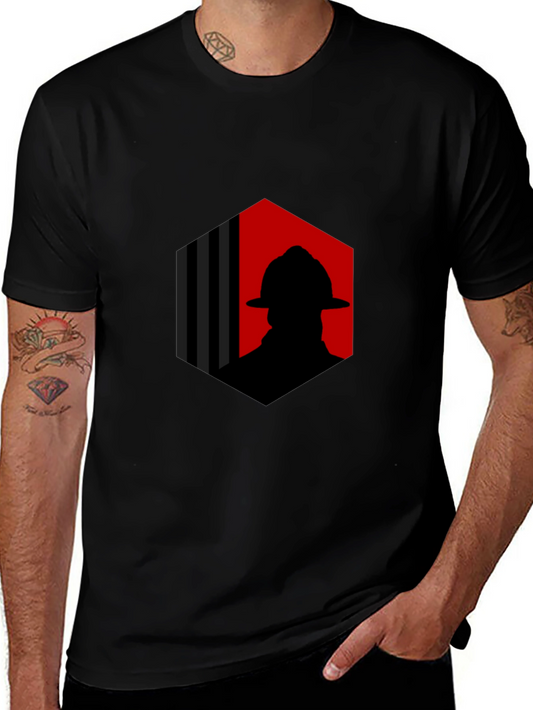 Firefighter Silhouette Graphic Tee