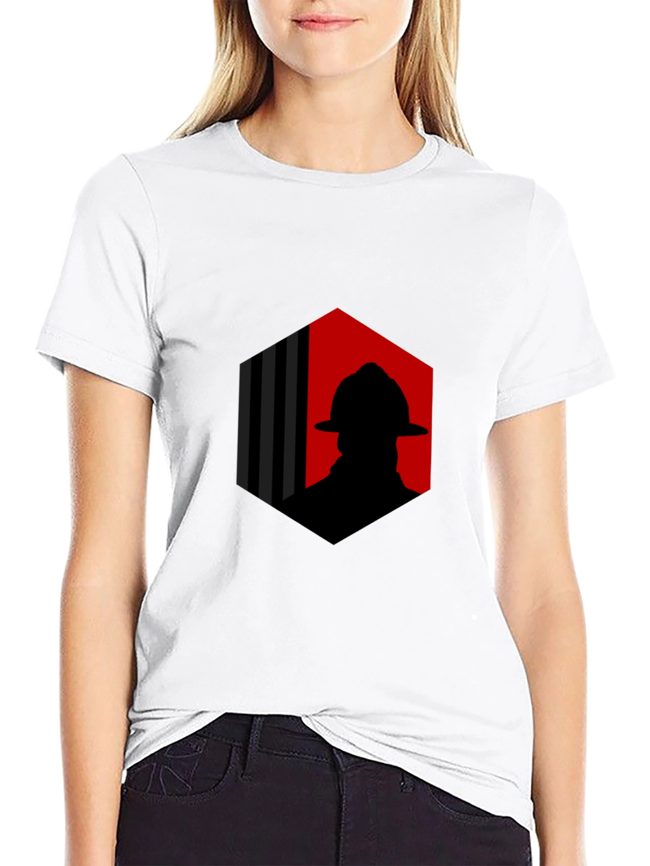 Firefighter Silhouette Graphic Tee