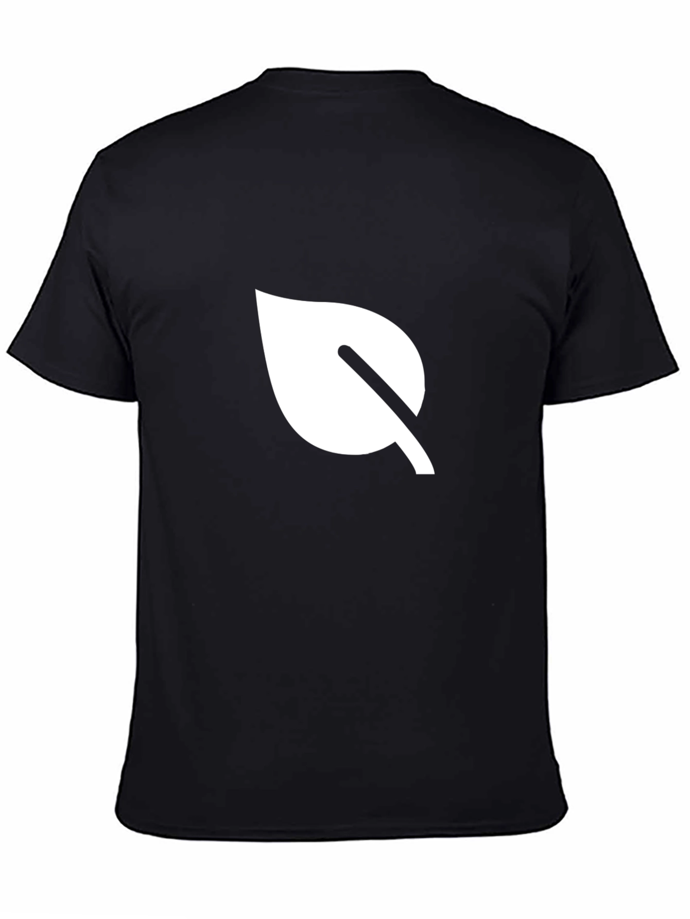 Minimalist Leaf Graphic Black T-Shirt