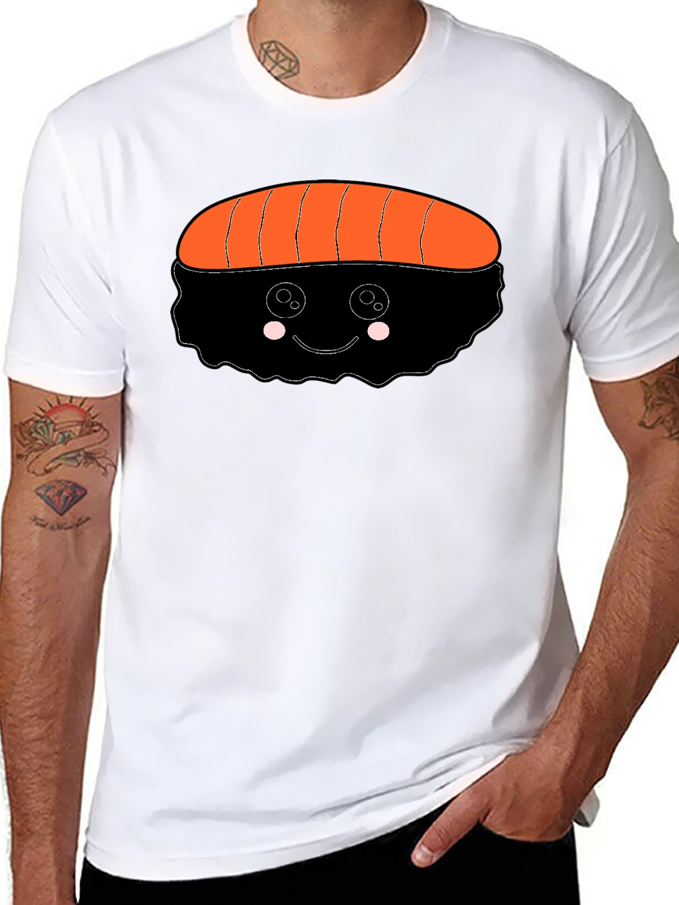 Sushi Graphic Black T-Shirt - Cute Food Tee