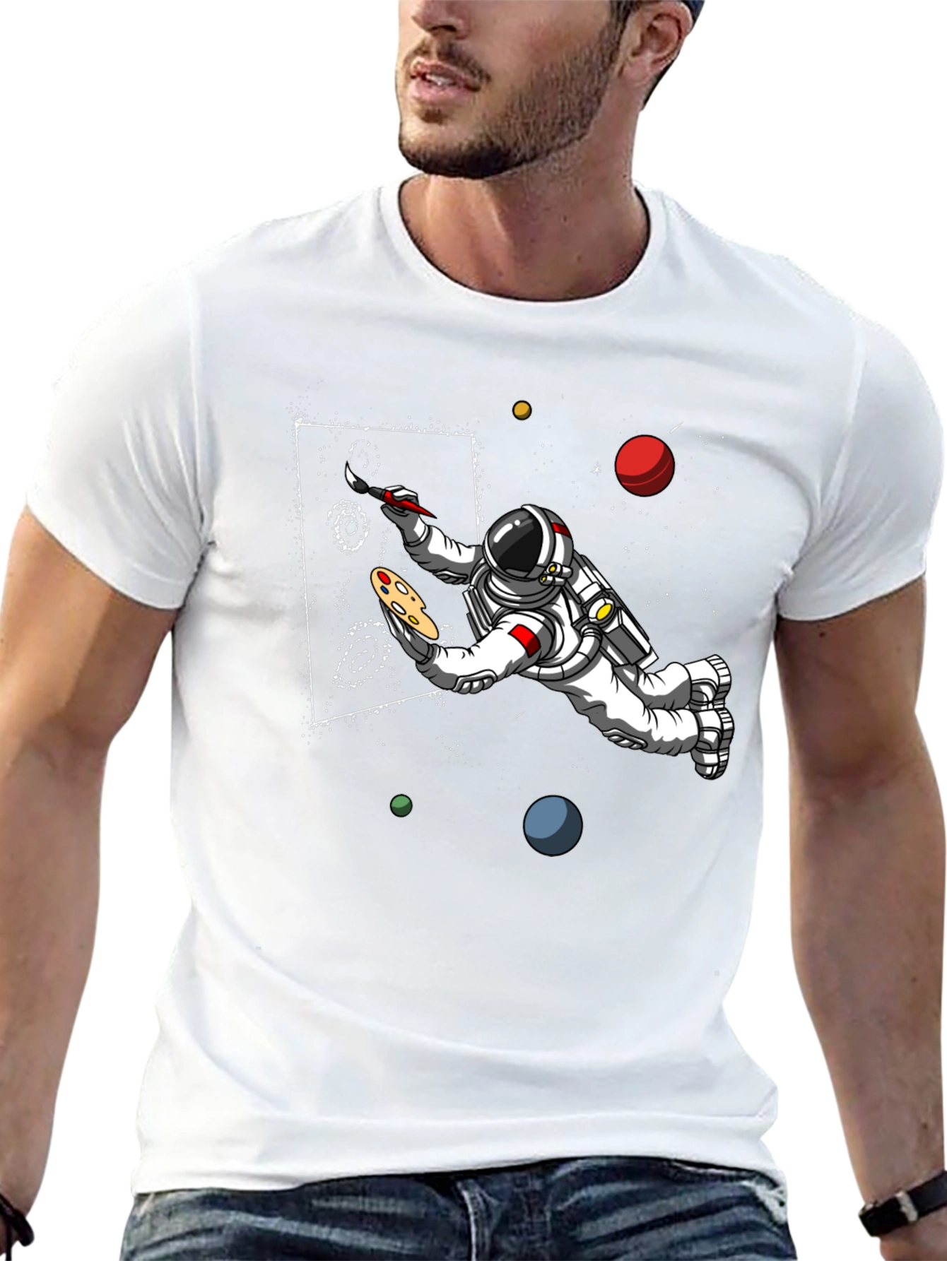 Astronaut Artist Graphic T-Shirt