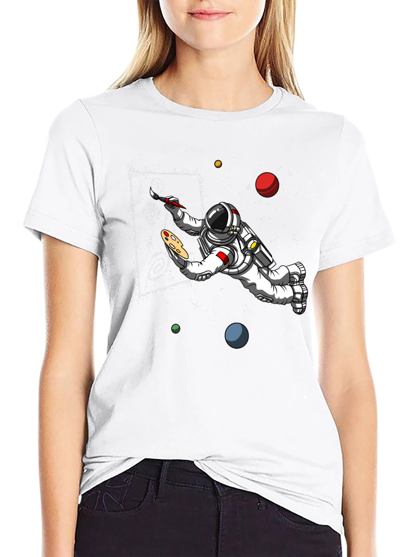 Astronaut Artist Graphic T-Shirt