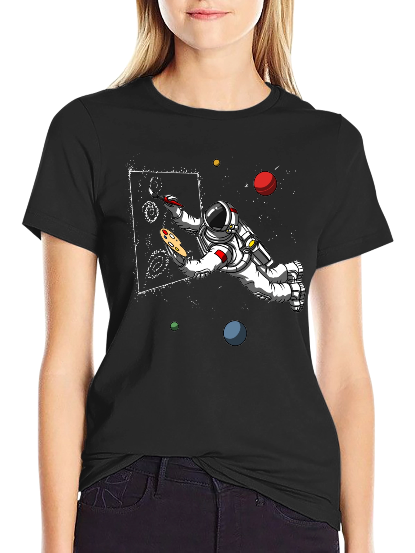 Astronaut Artist Graphic T-Shirt