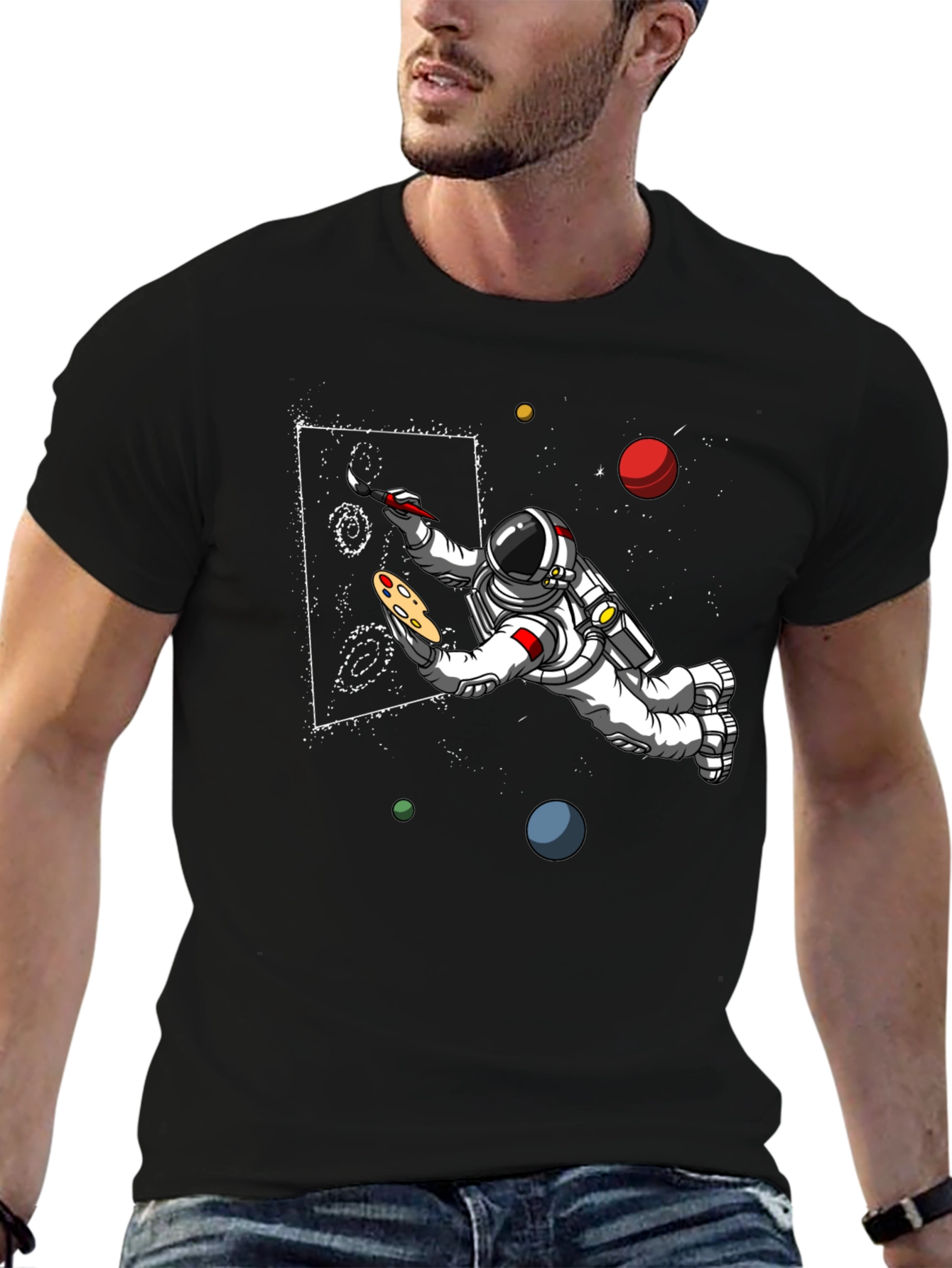 Astronaut Artist Graphic T-Shirt