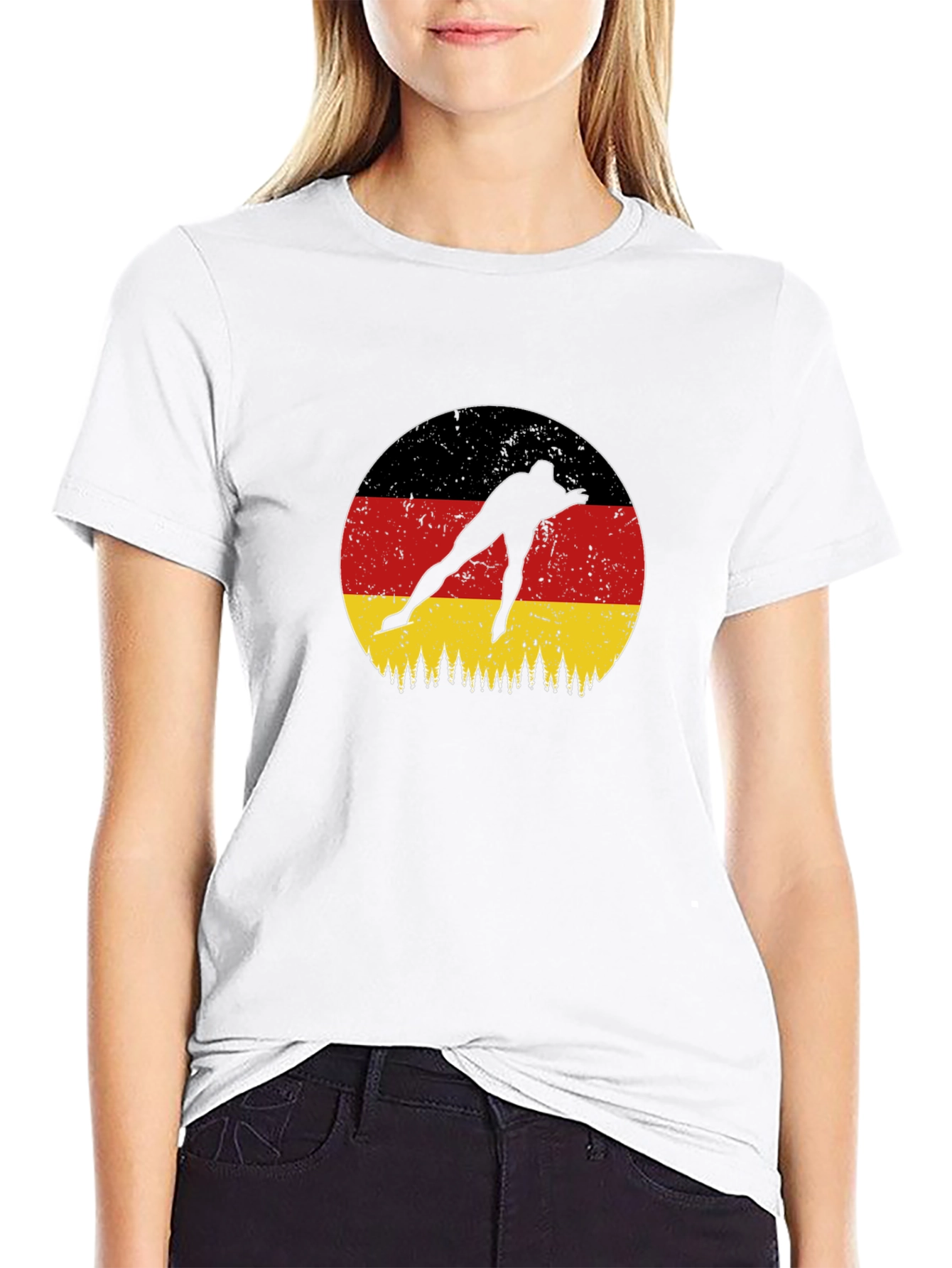 German Flag Speed Skater Graphic T-Shirt