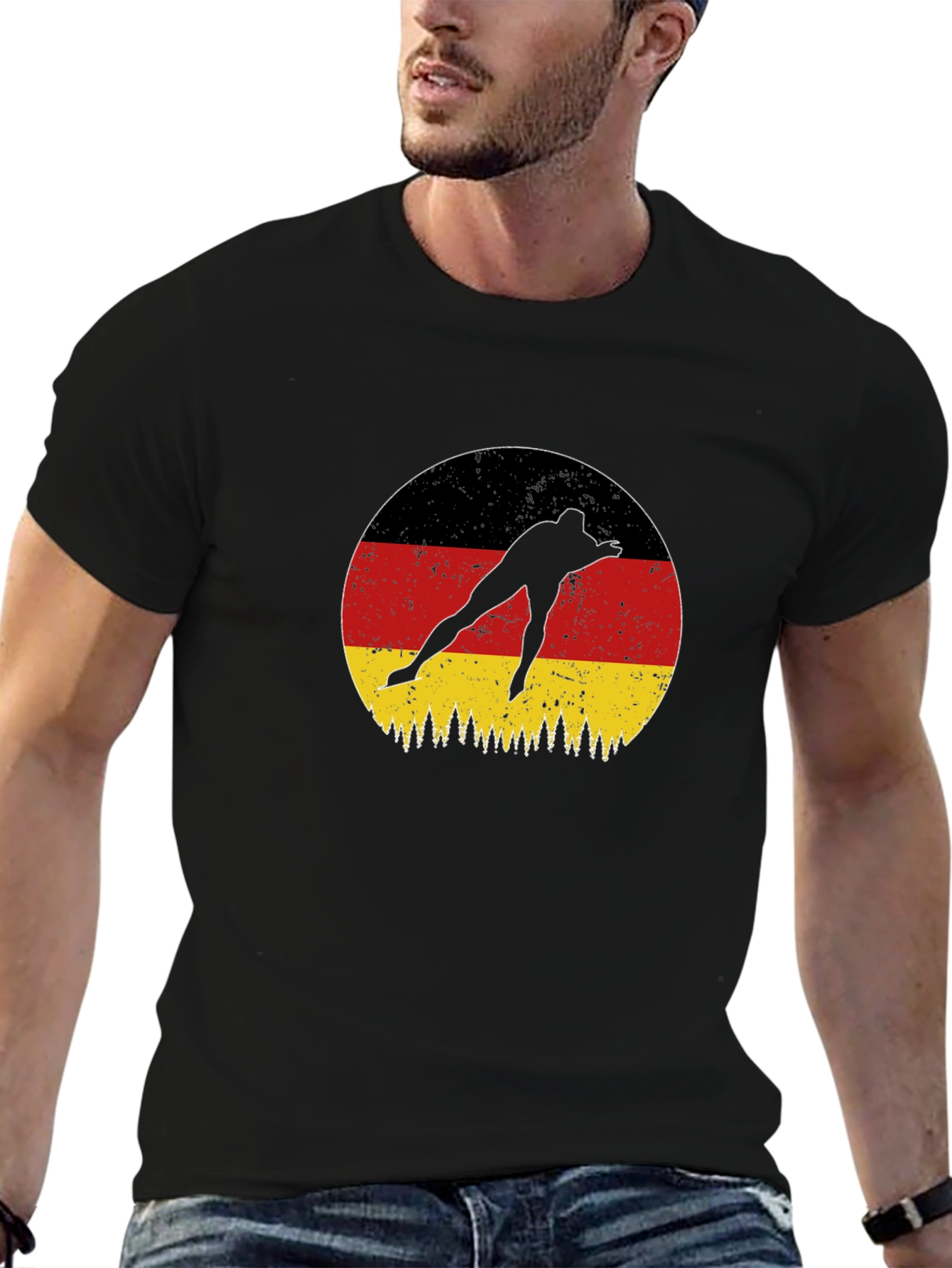 German Flag Speed Skater Graphic T-Shirt
