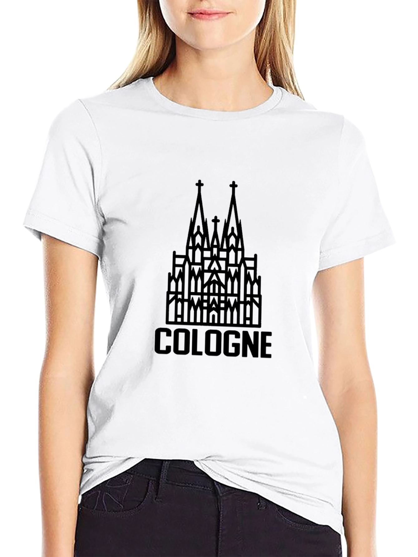 Cologne Germany Cathedral T-Shirt - Black