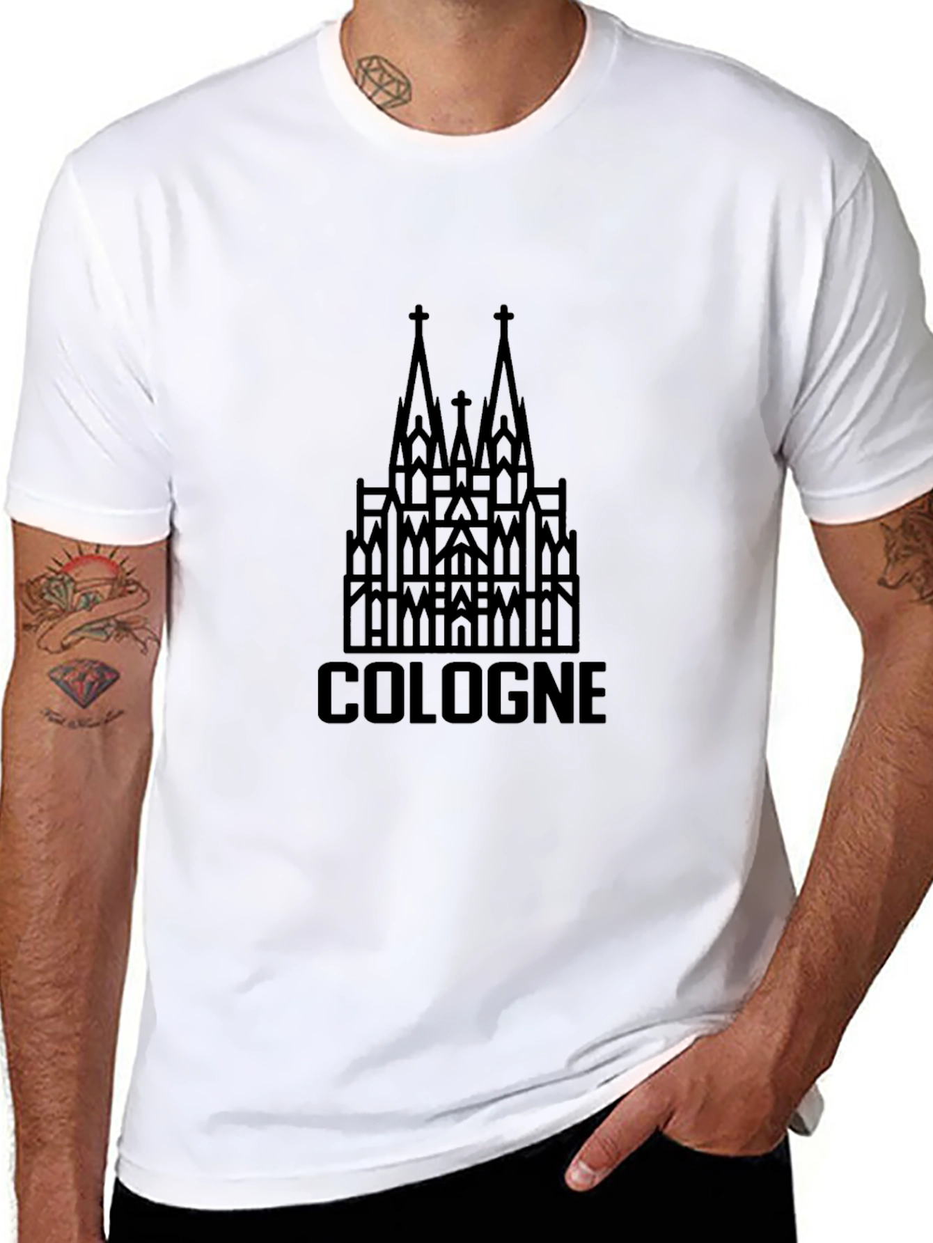 Cologne Germany Cathedral T-Shirt - Black