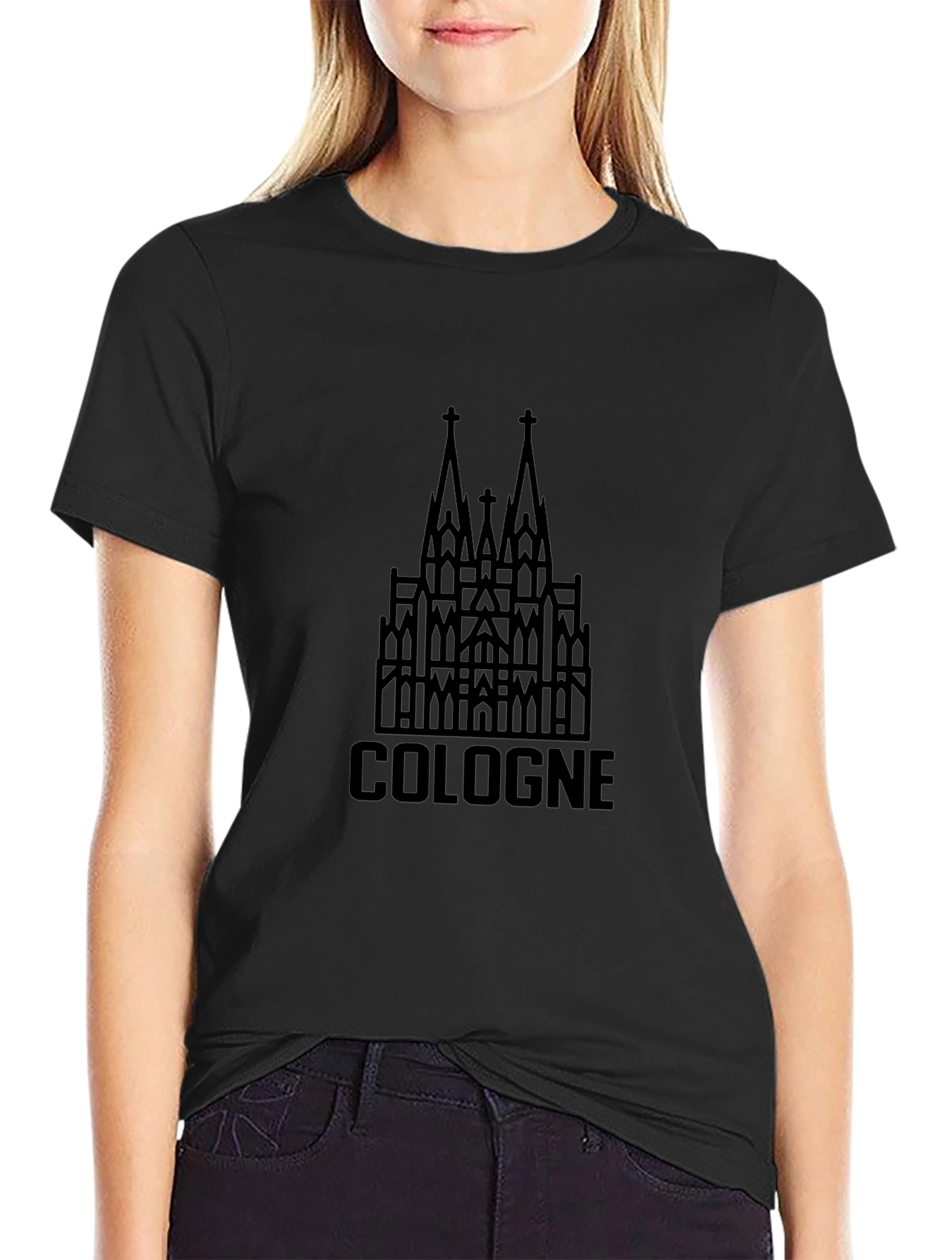 Cologne Germany Cathedral T-Shirt - Black