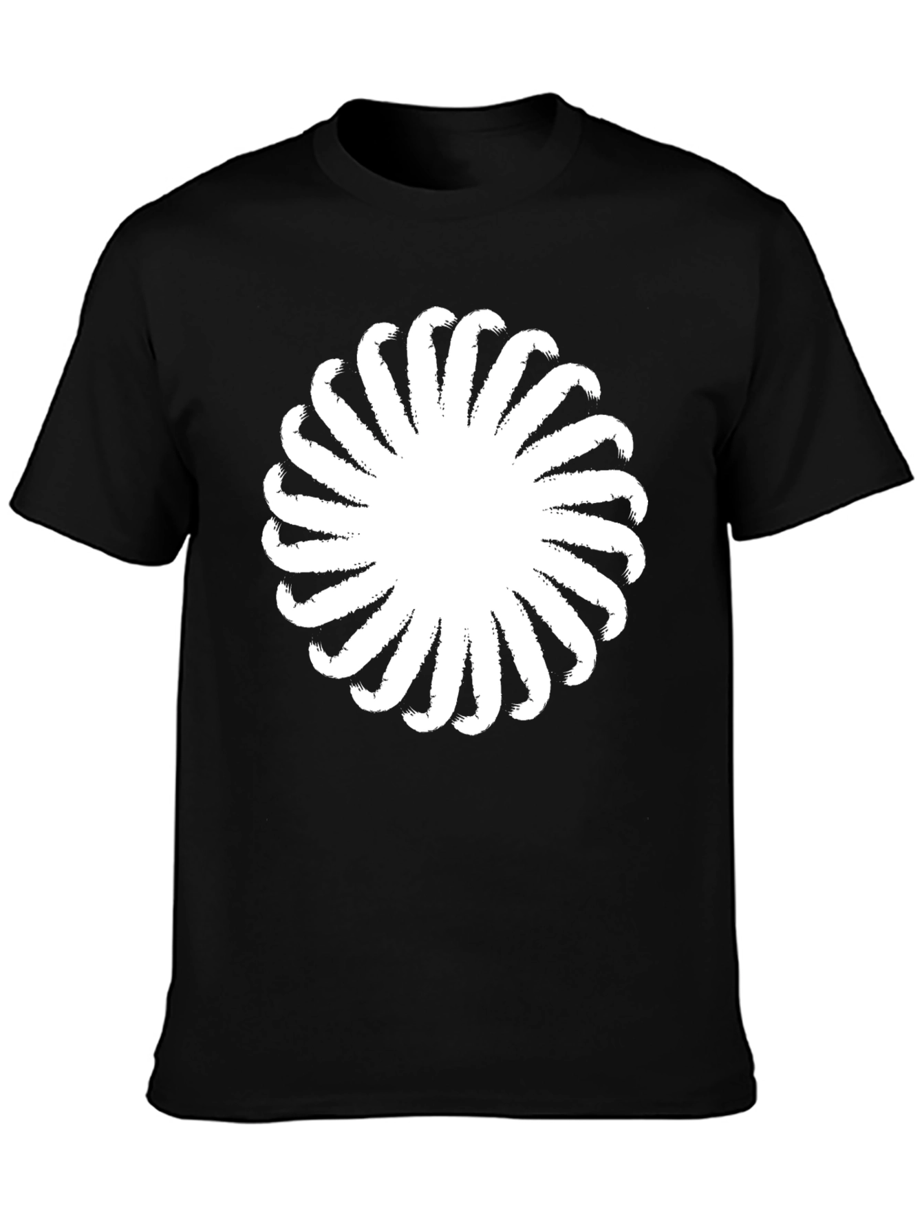 Abstract Floral Graphic Black T-Shirt