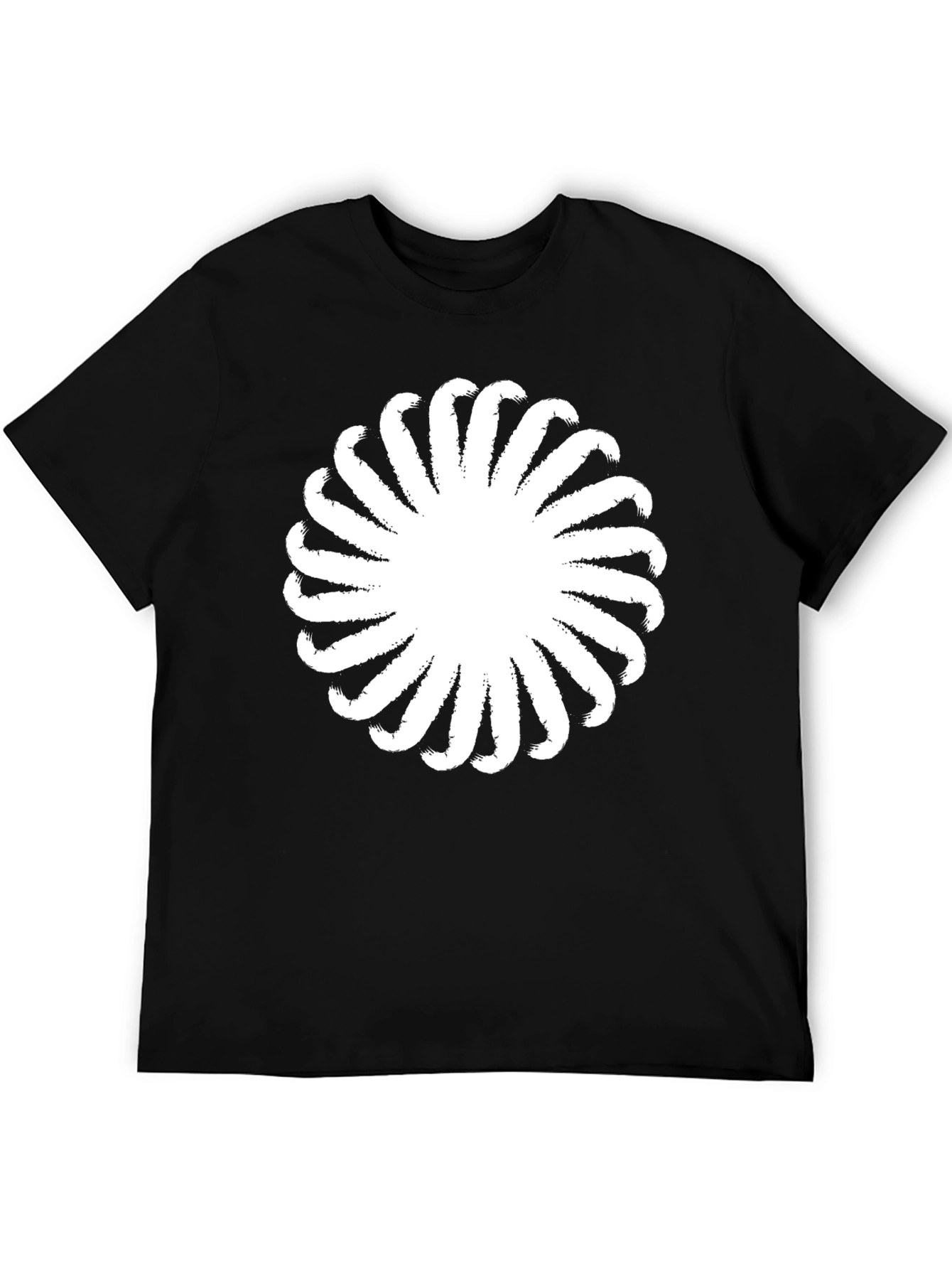Abstract Floral Graphic Black T-Shirt