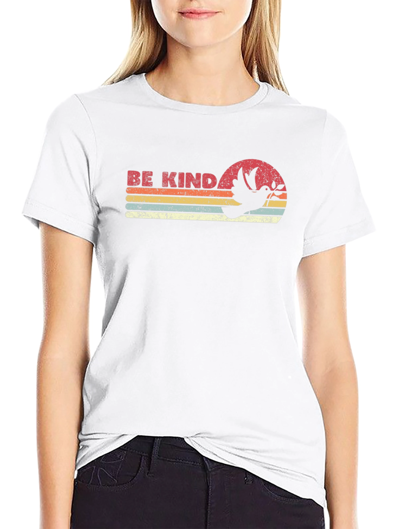 Be Kind Retro T-Shirt - Dove Graphic