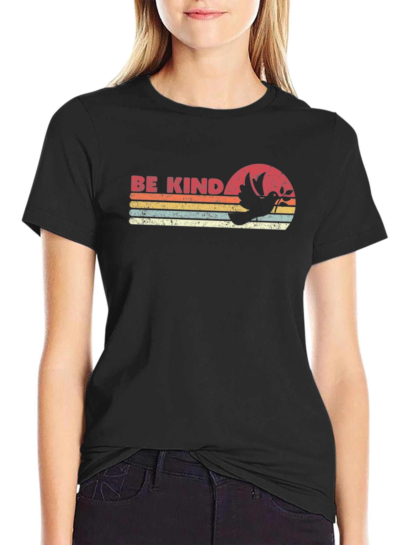 Be Kind Retro T-Shirt - Dove Graphic