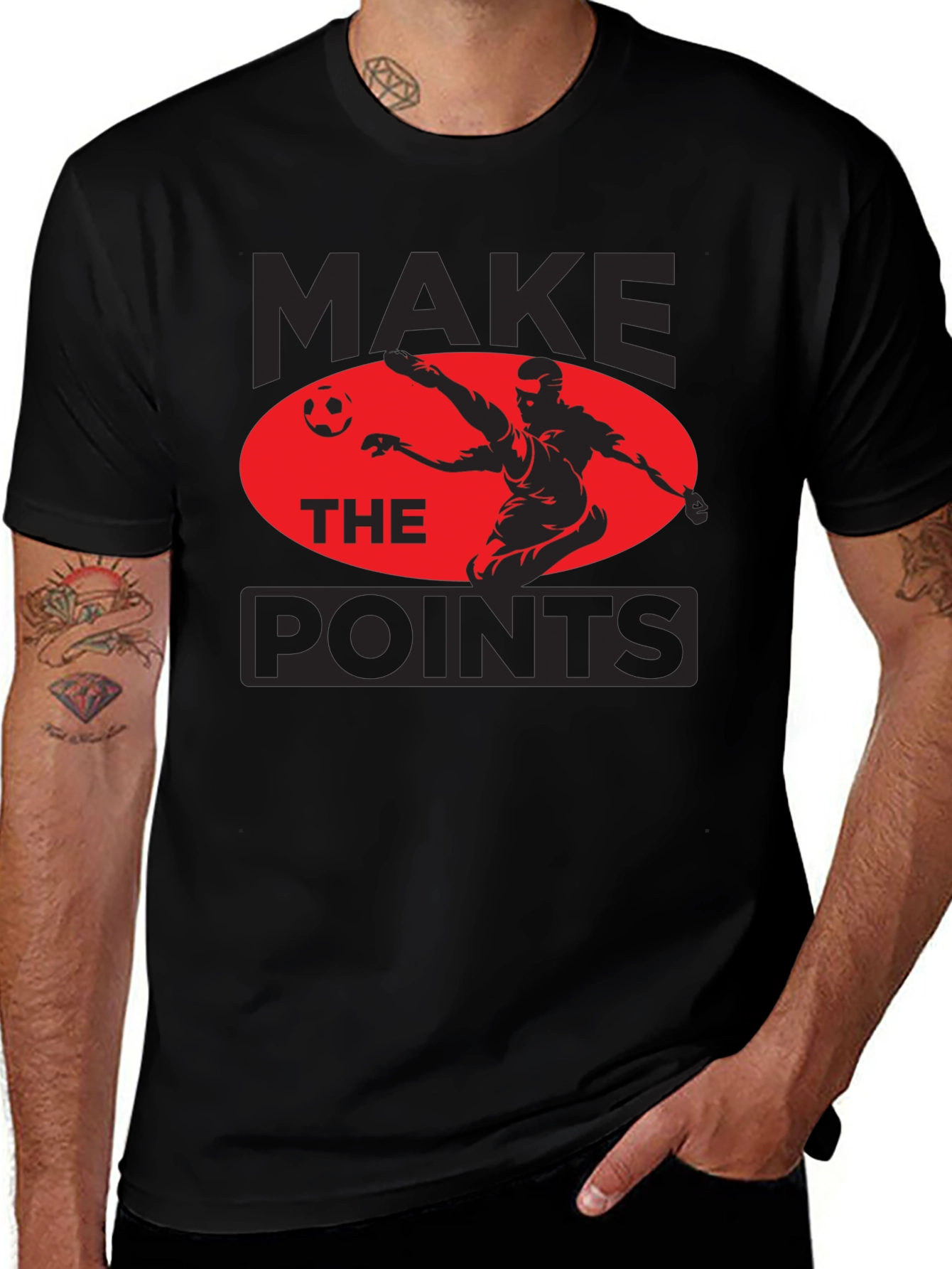 Make The Points Soccer Graphic Tee - Black