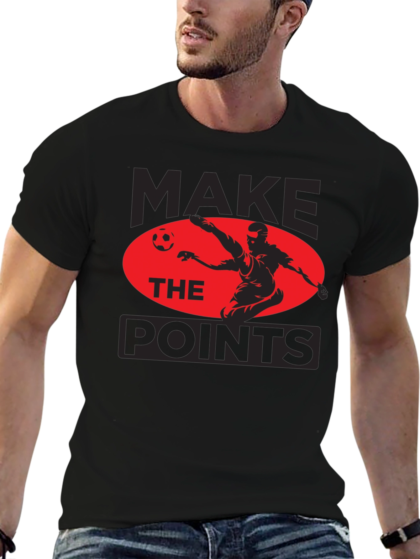 Make The Points Soccer Graphic Tee - Black