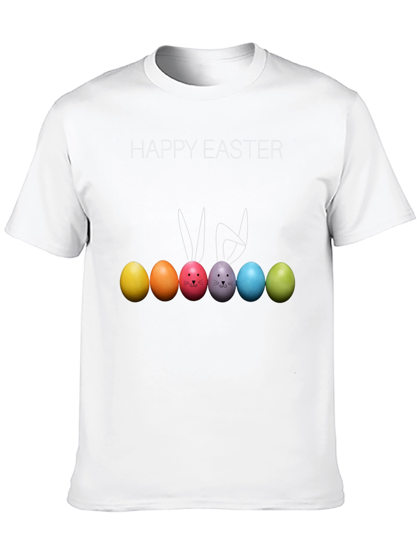 Happy Easter Bunny Eggs Black T-Shirt
