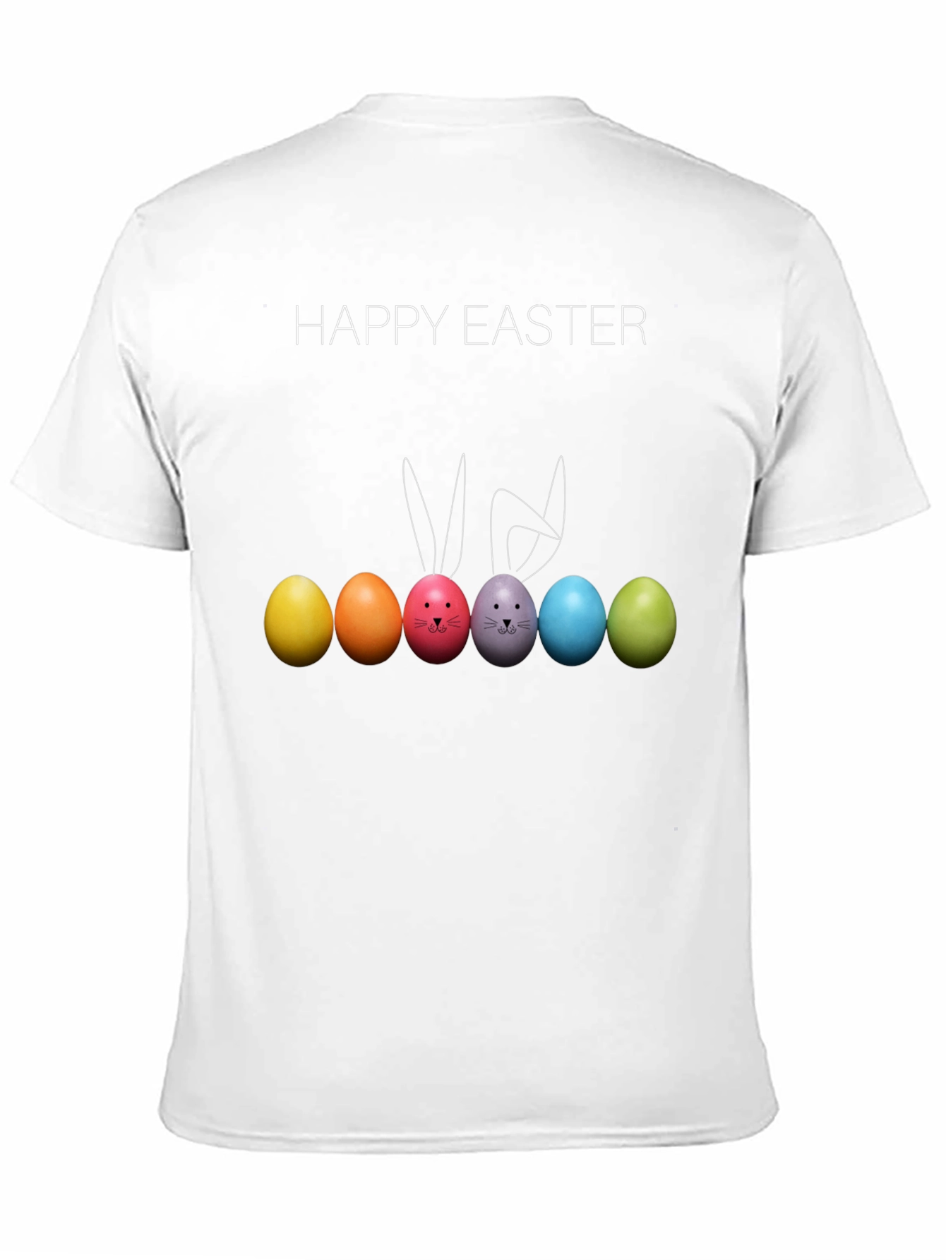 Happy Easter Bunny Eggs Black T-Shirt