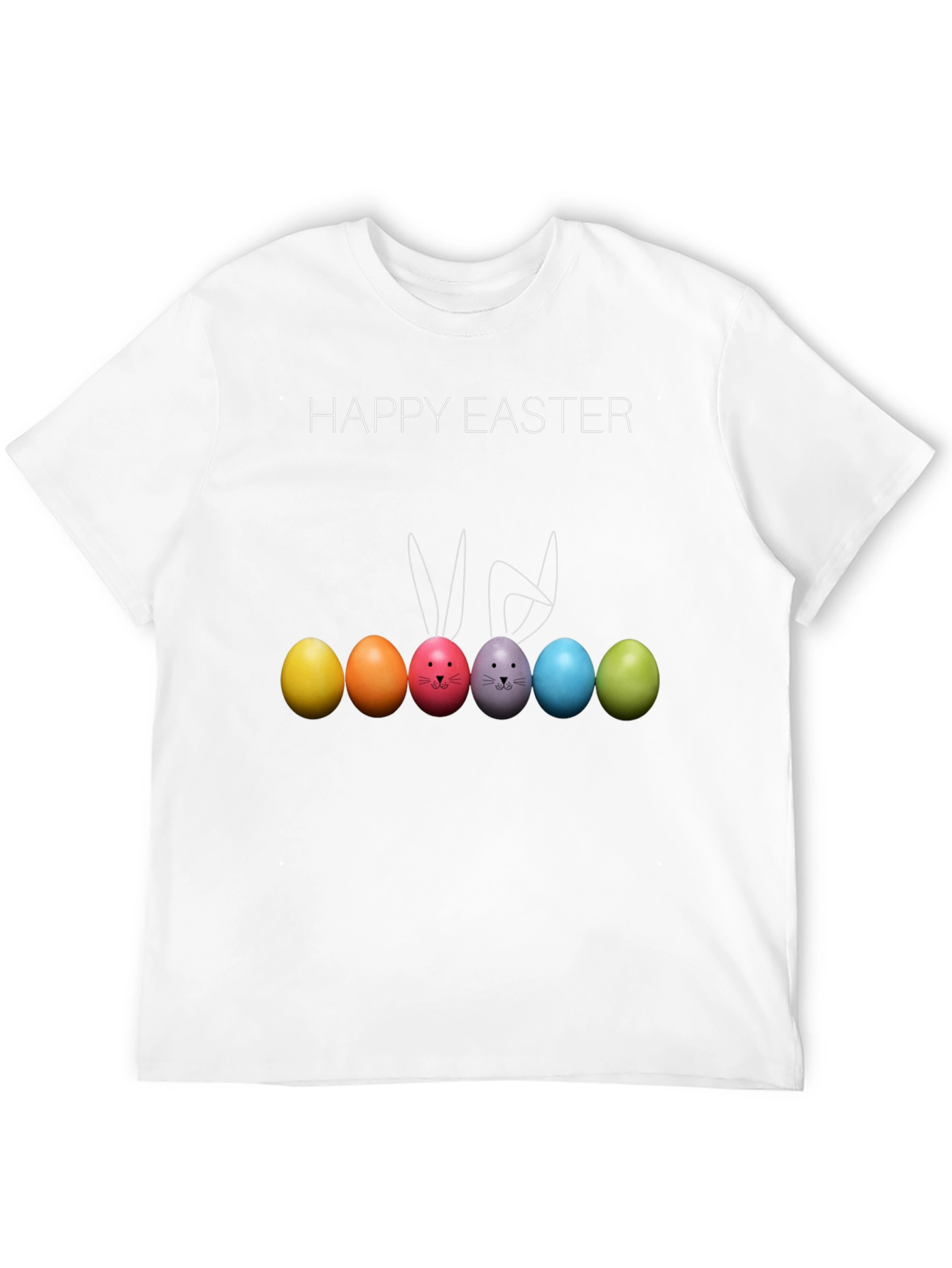 Happy Easter Bunny Eggs Black T-Shirt