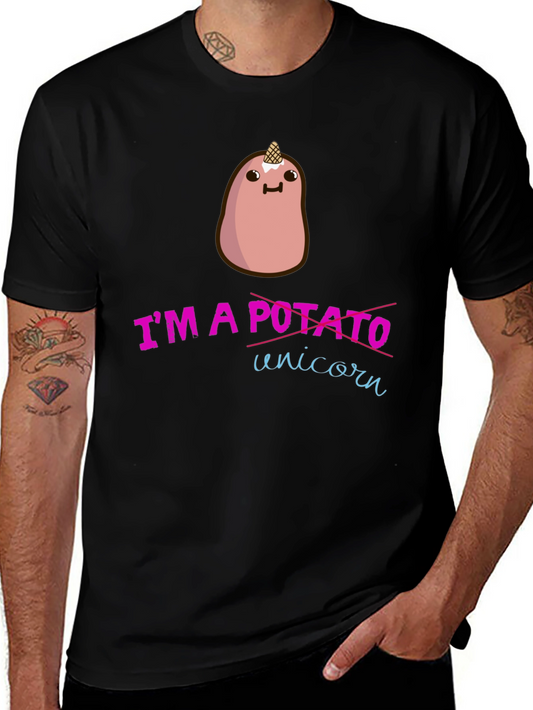 Im a Potato Unicorn Graphic Tee - Black