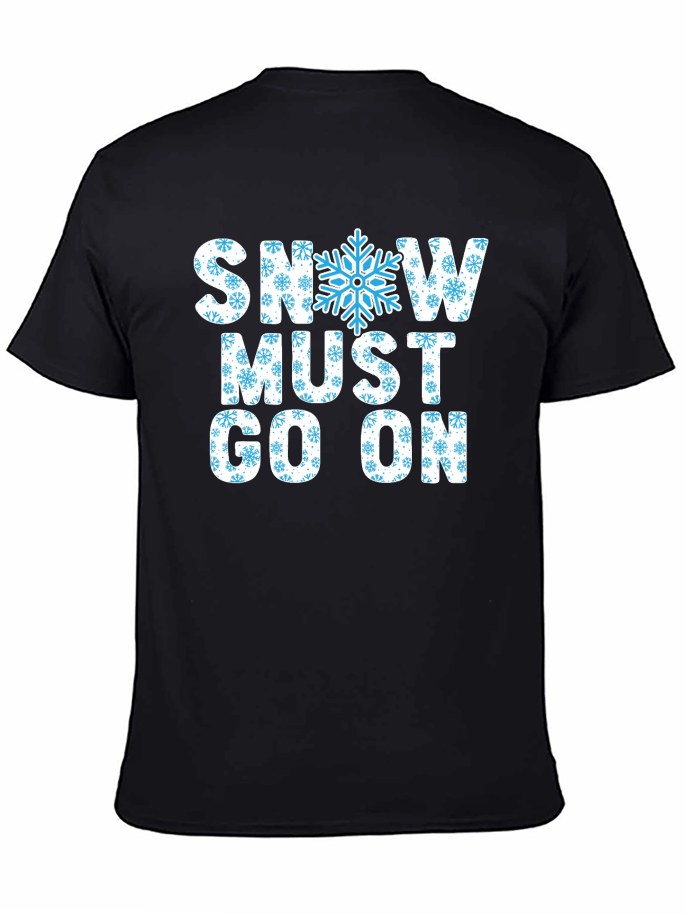 Snow Must Go On Black Cotton T-Shirt
