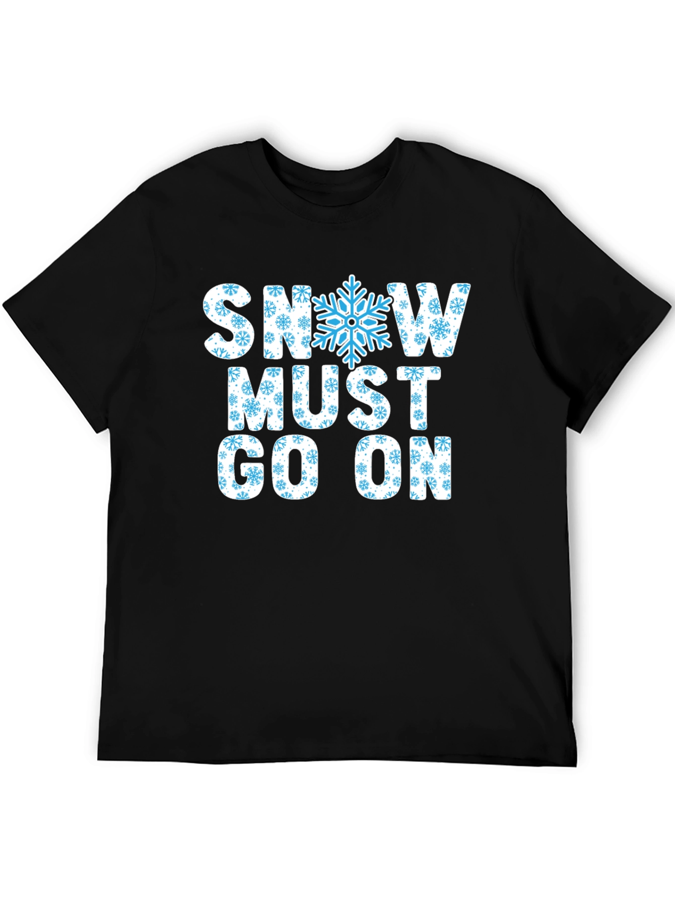 Snow Must Go On Black Cotton T-Shirt
