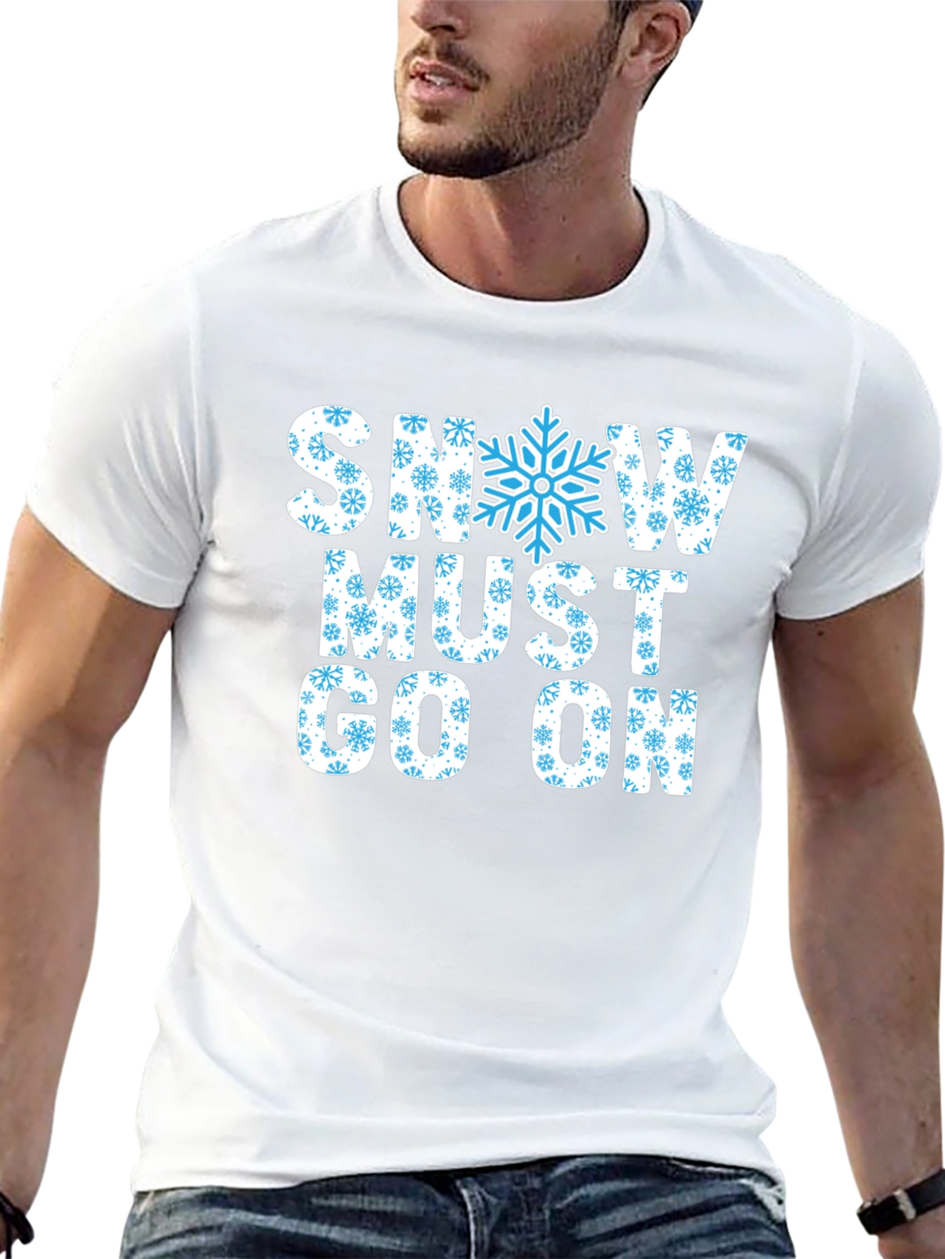 Snow Must Go On Black Cotton T-Shirt