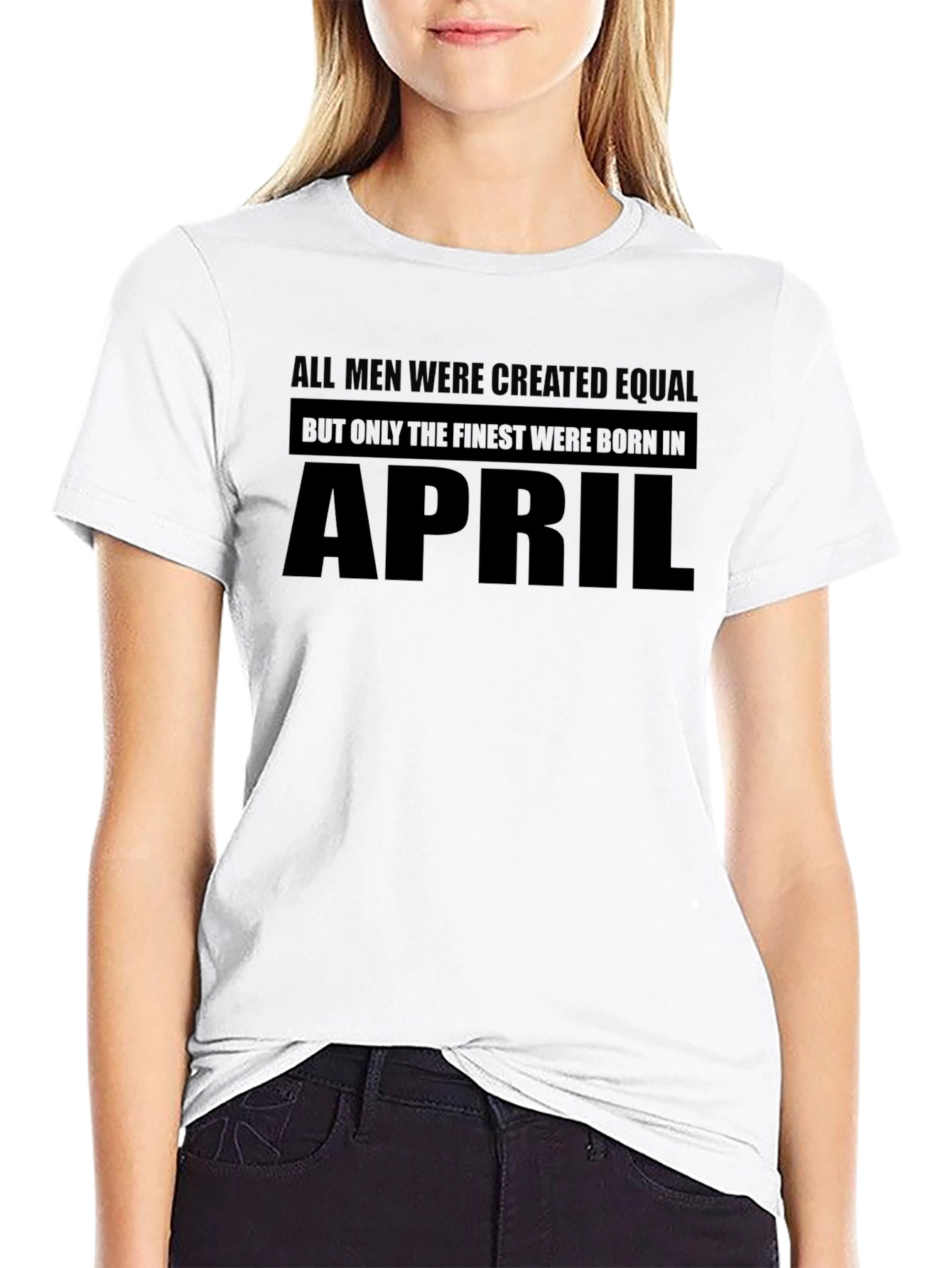 Finest Men Born in April Black Graphic Tee