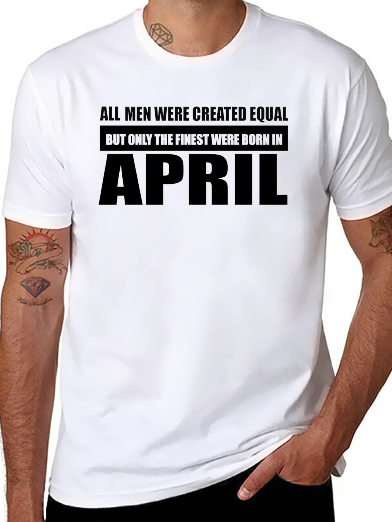Finest Men Born in April Black Graphic Tee