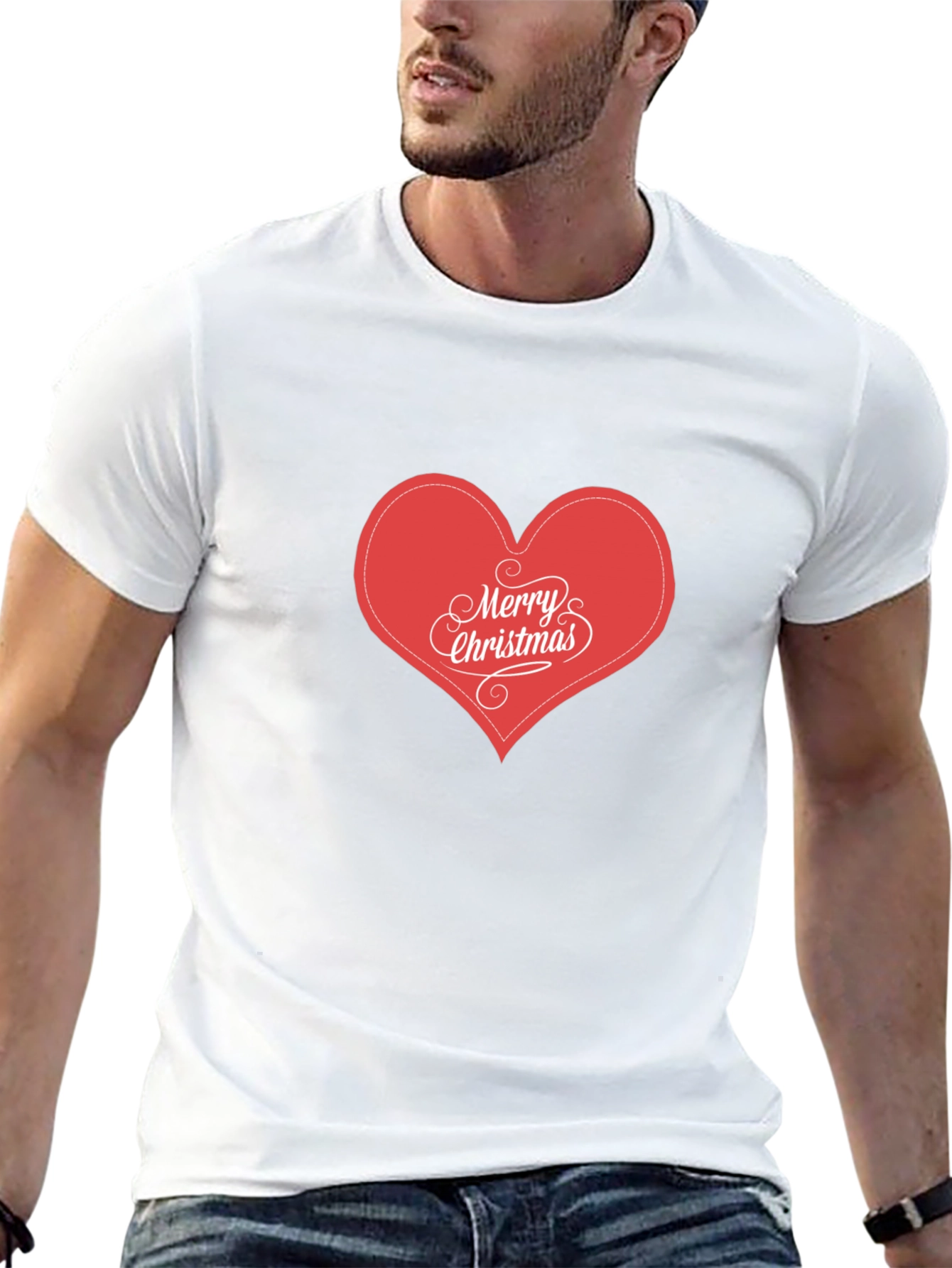 Merry Christmas Heart Graphic T-Shirt