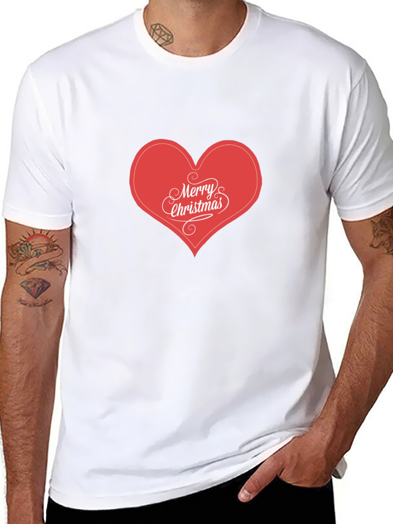 Merry Christmas Heart Graphic T-Shirt
