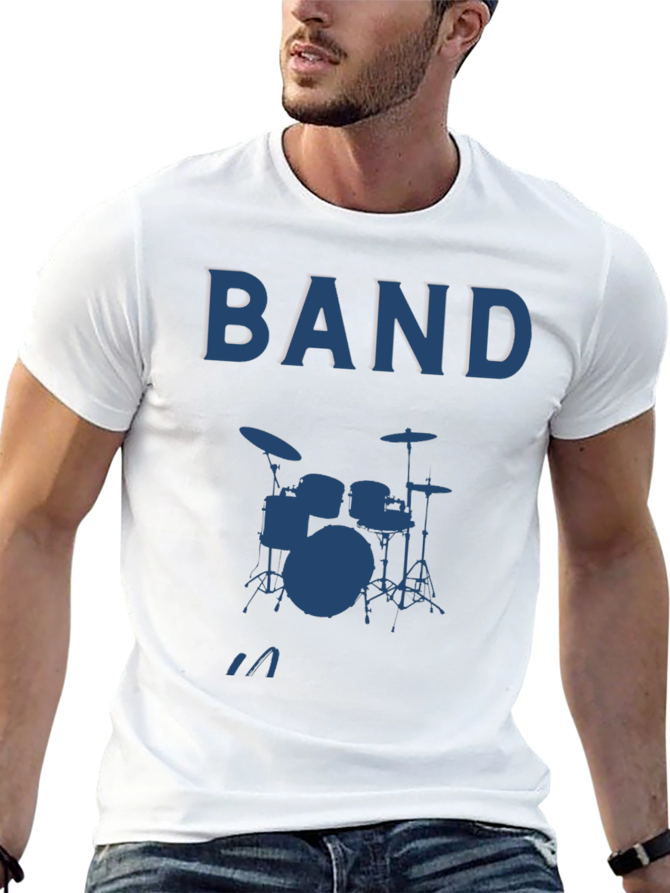 Band Drum Kit Graphic Tee - Music Lover T-Shirt
