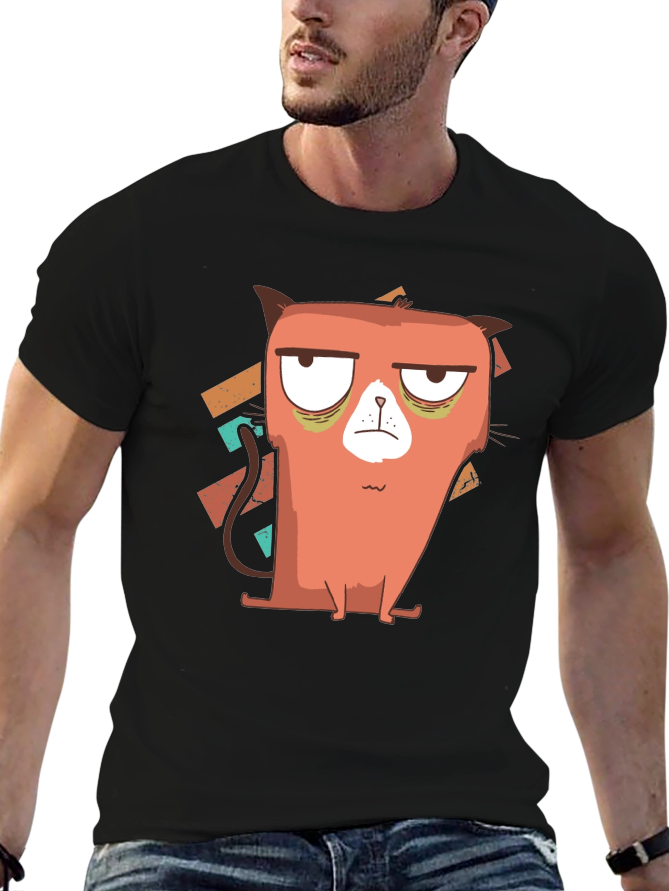 Grumpy Cat Graphic Tee - Black Cotton Blend