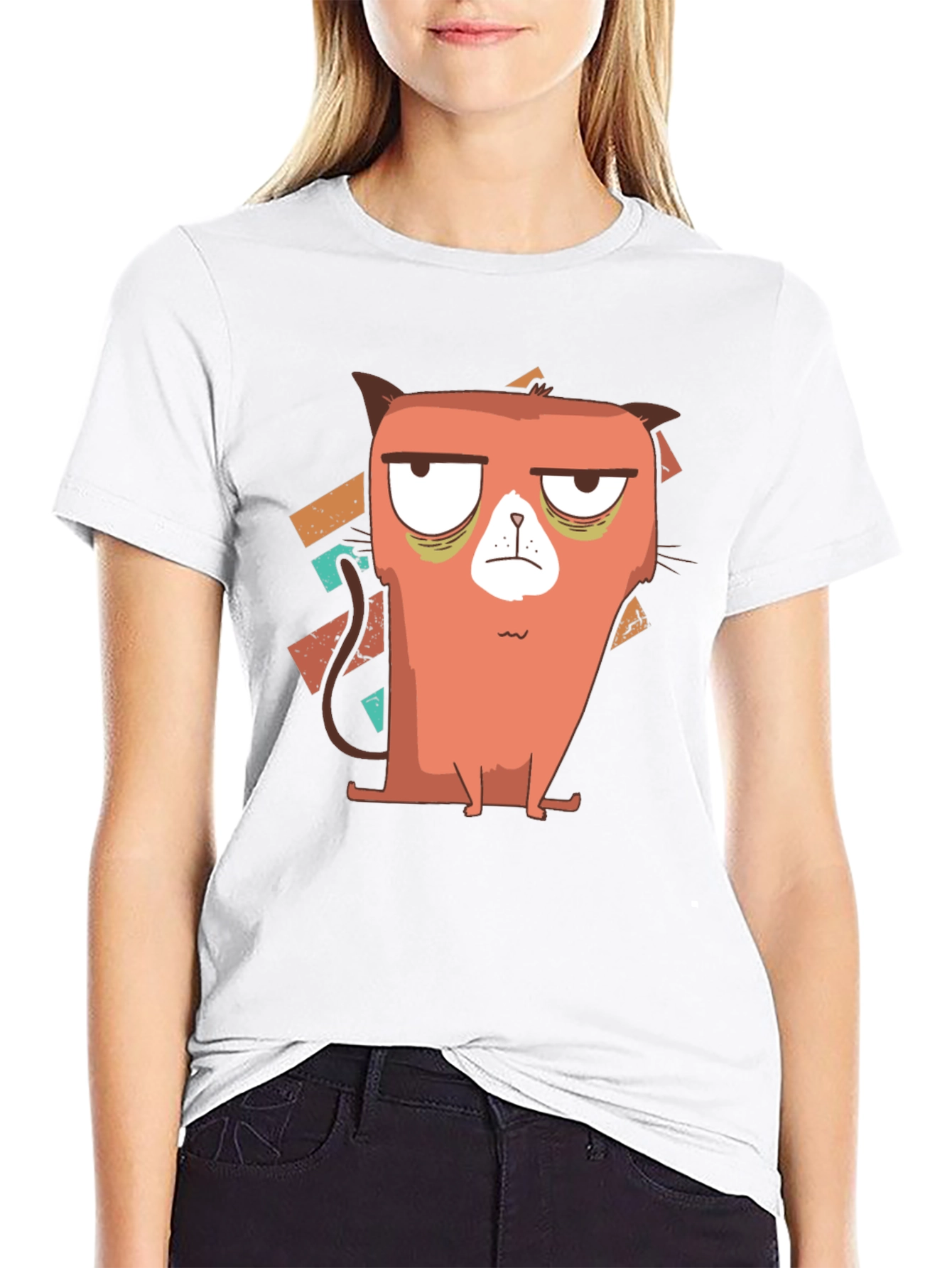 Grumpy Cat Graphic Tee - Black Cotton Blend