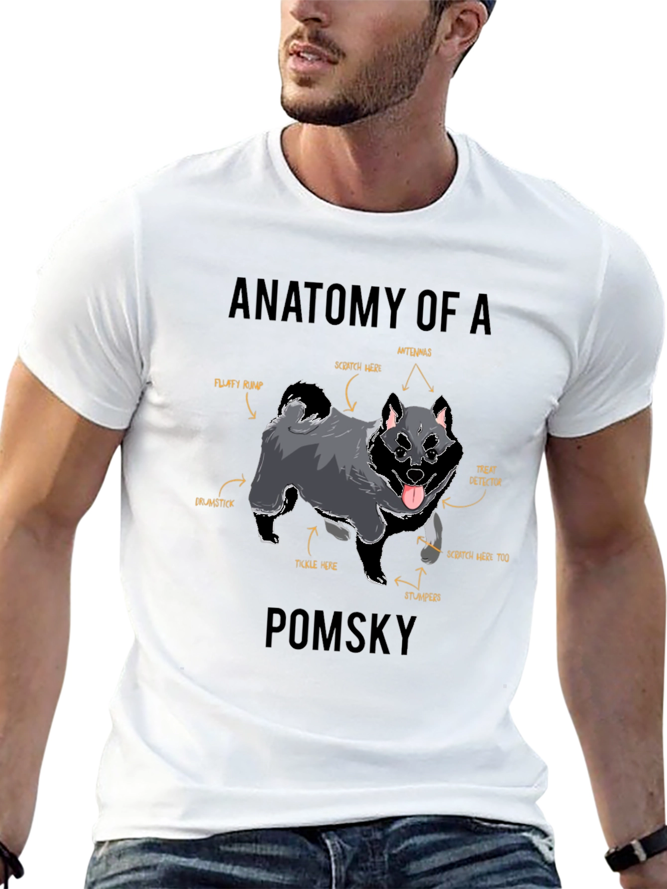 Anatomy of a Pomsky T-Shirt