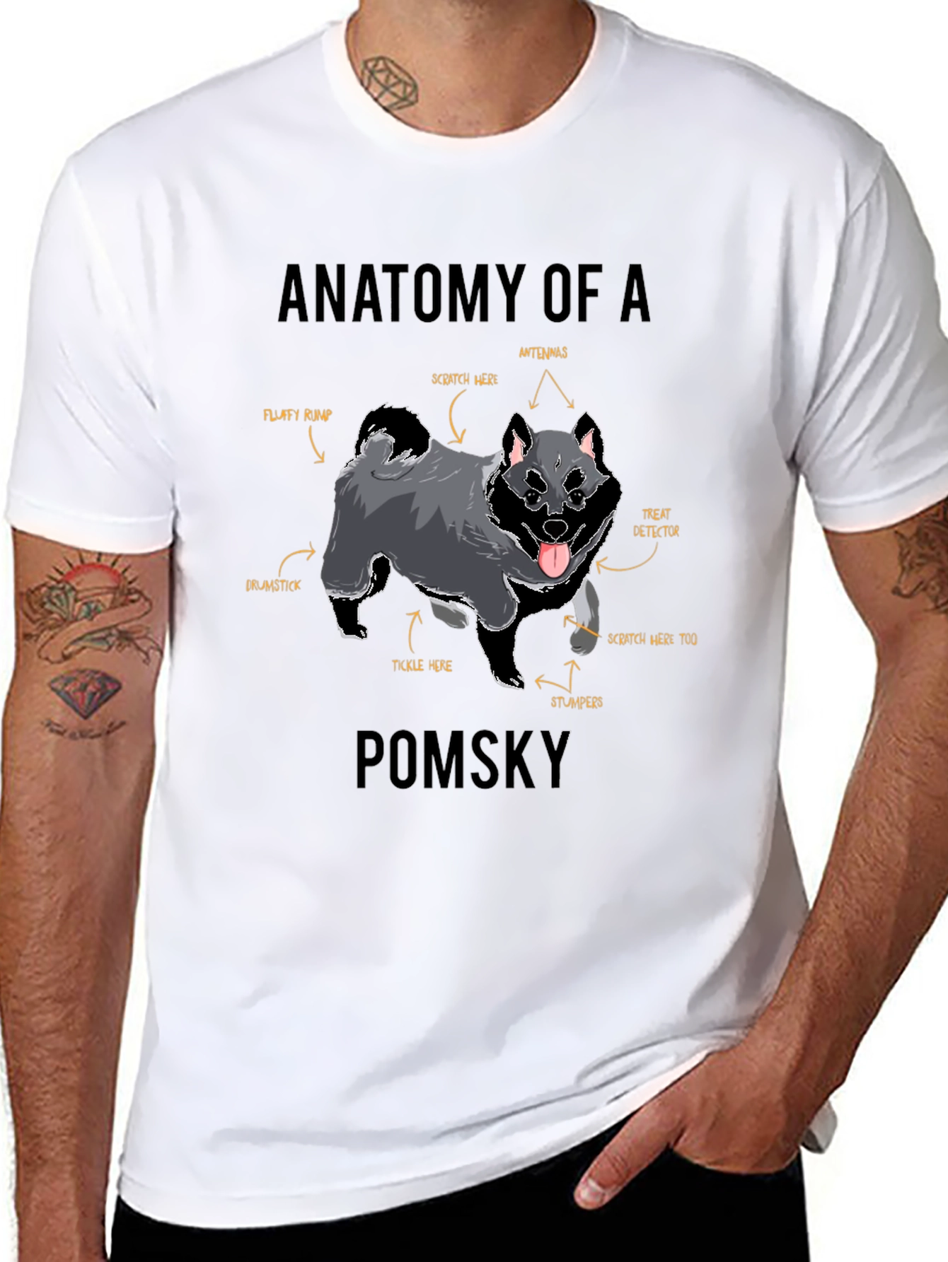 Anatomy of a Pomsky T-Shirt