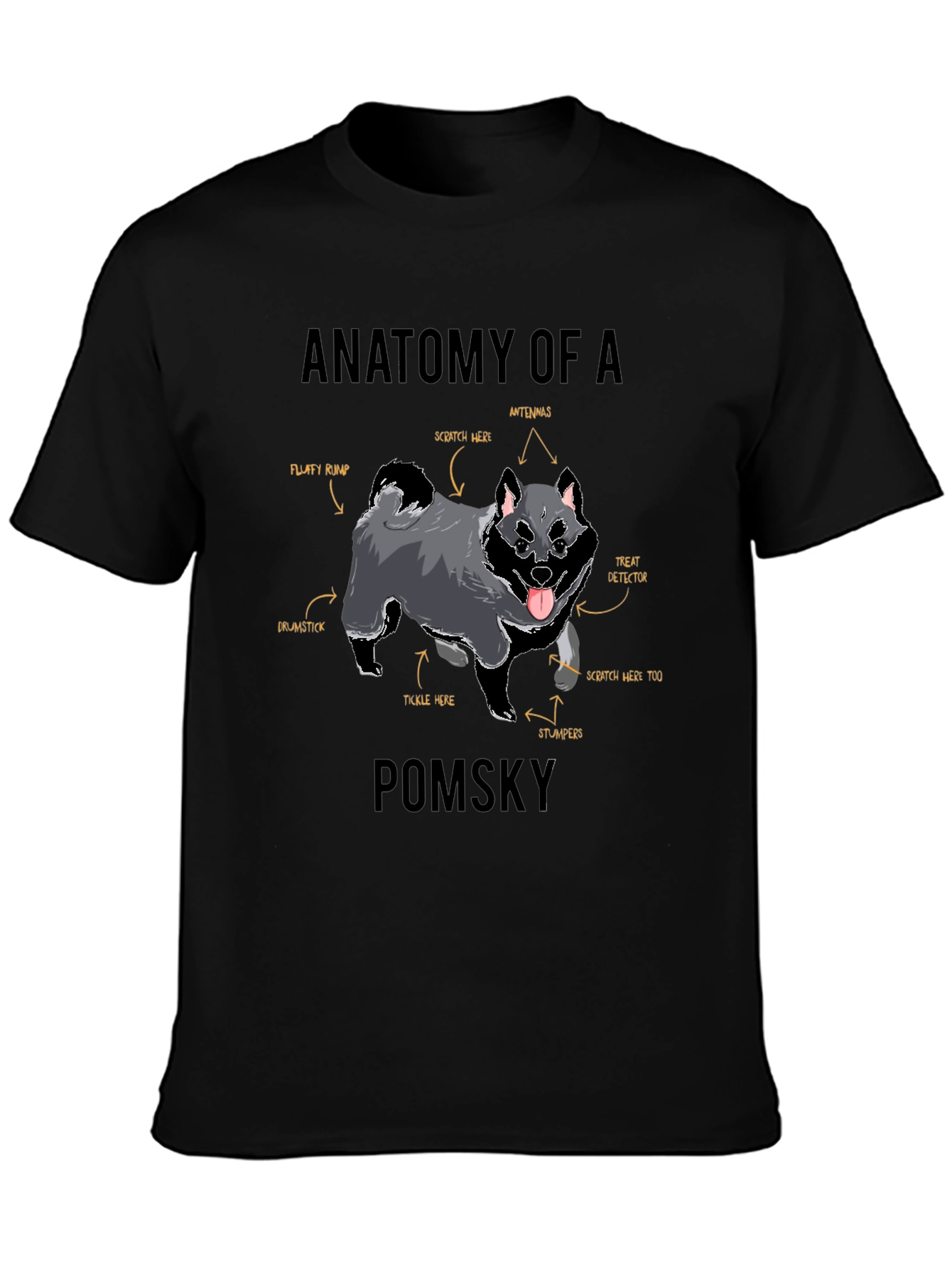 Anatomy of a Pomsky T-Shirt