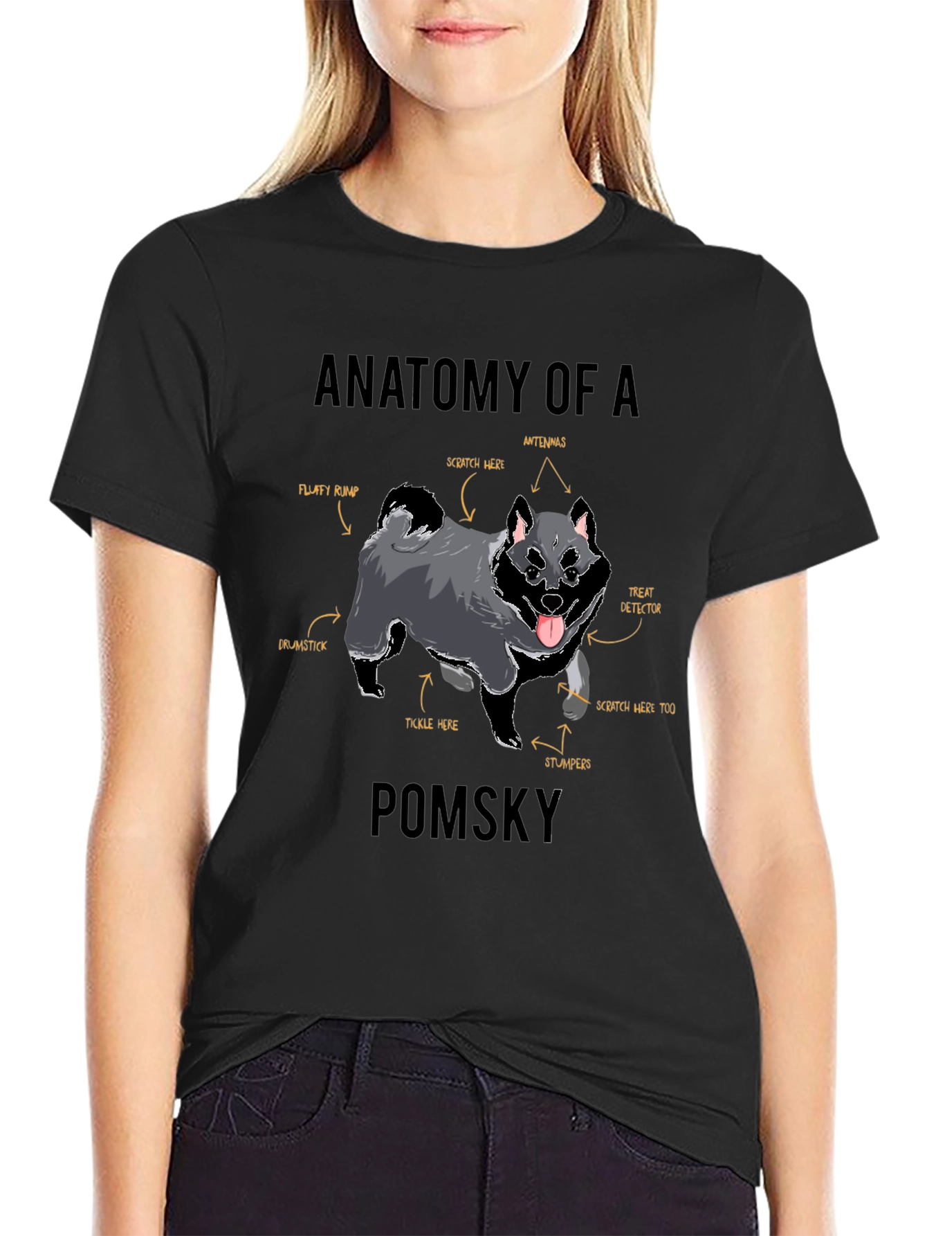 Anatomy of a Pomsky T-Shirt