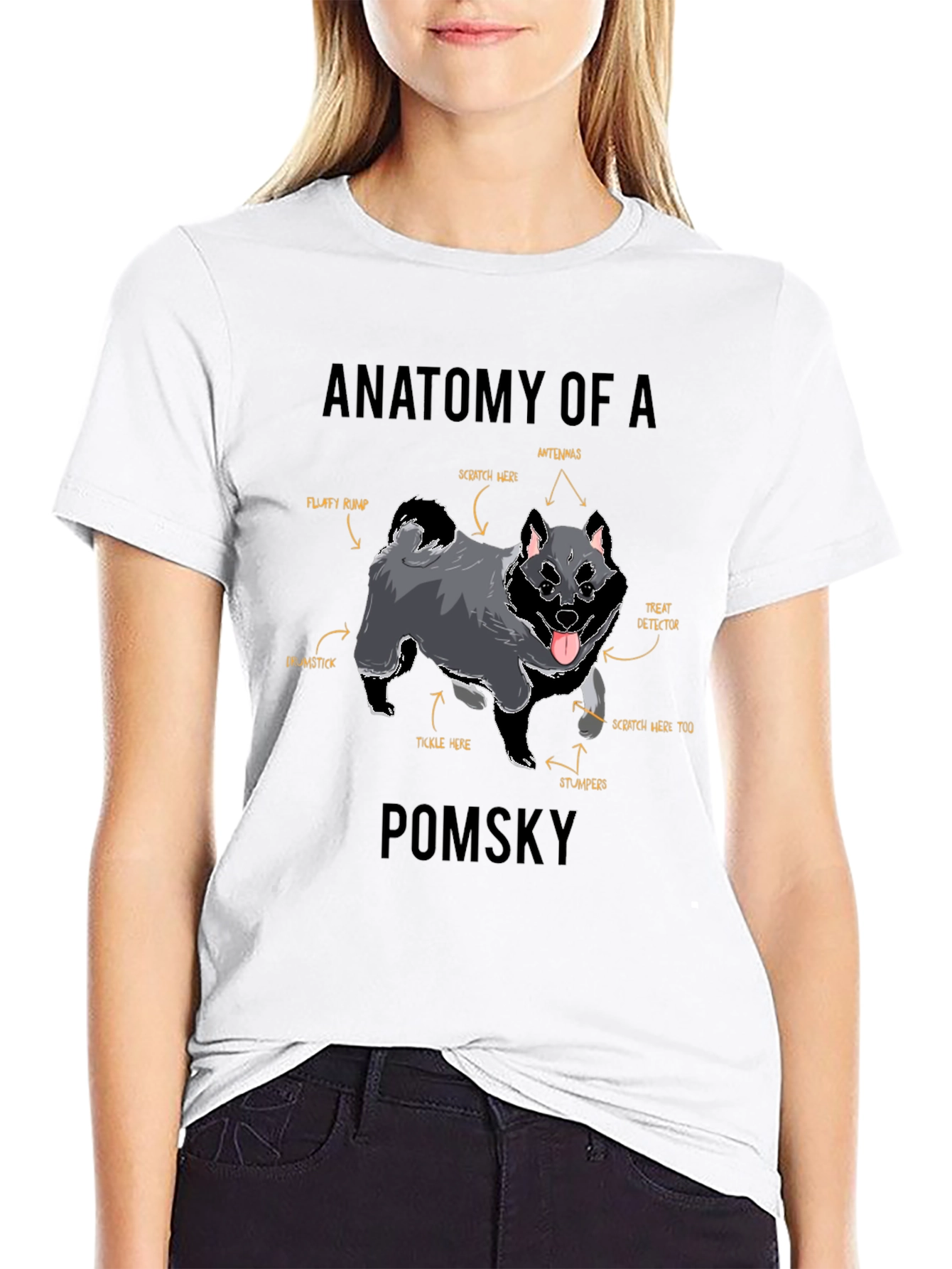 Anatomy of a Pomsky T-Shirt