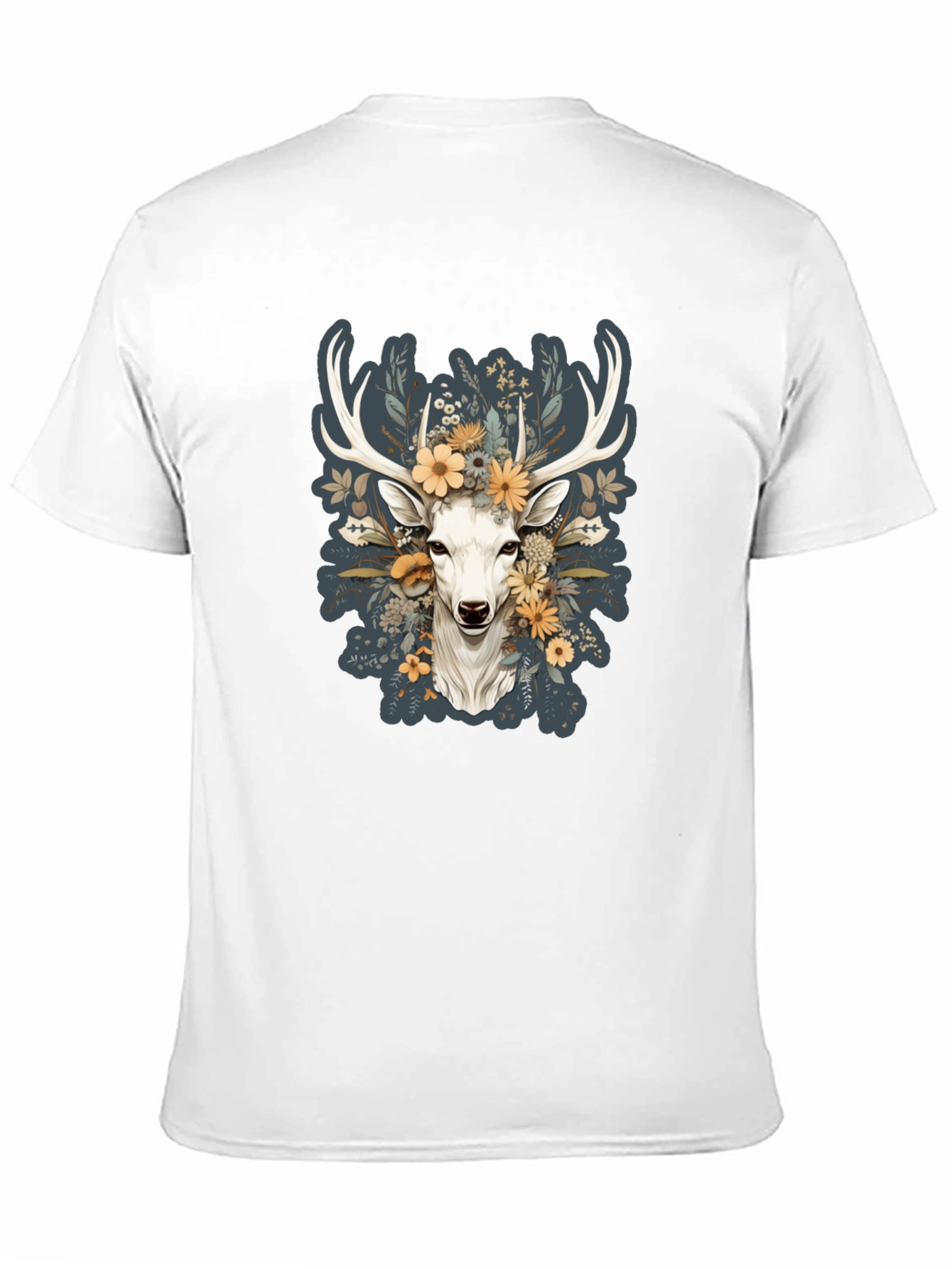 Floral Deer Graphic Tee - Nature Inspired Menswear
